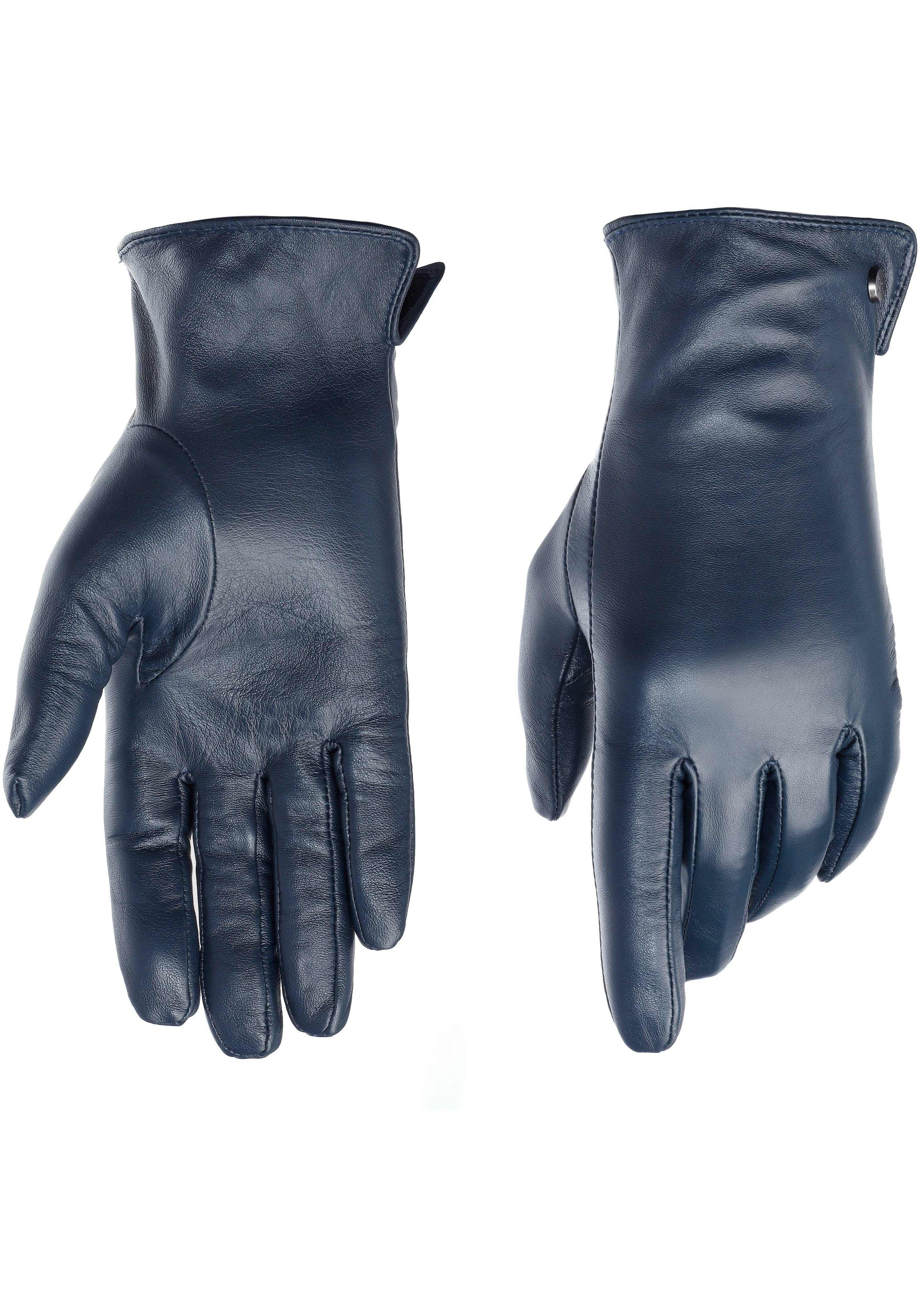 Pam PEARLWOOD blue Lederhandschuhe Glattlederhandschuh, Seitenschlitz