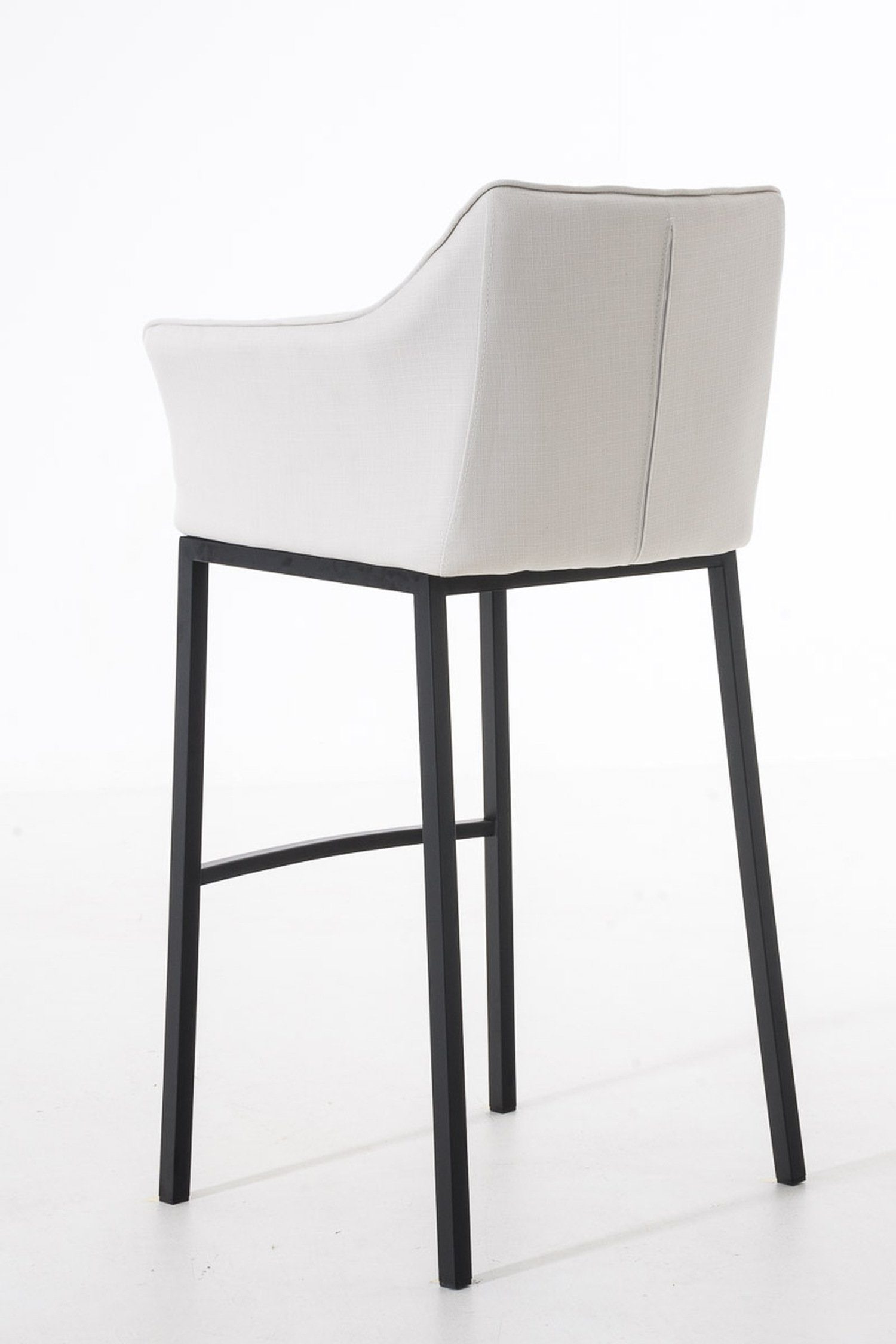 Theke Sitzfläche: Stoff schwarz Hocker 4-Fuß Fußstütze - Barhocker Gestell und Weiß für TPFLiving (mit Rückenlehne - Küche), & Damaso