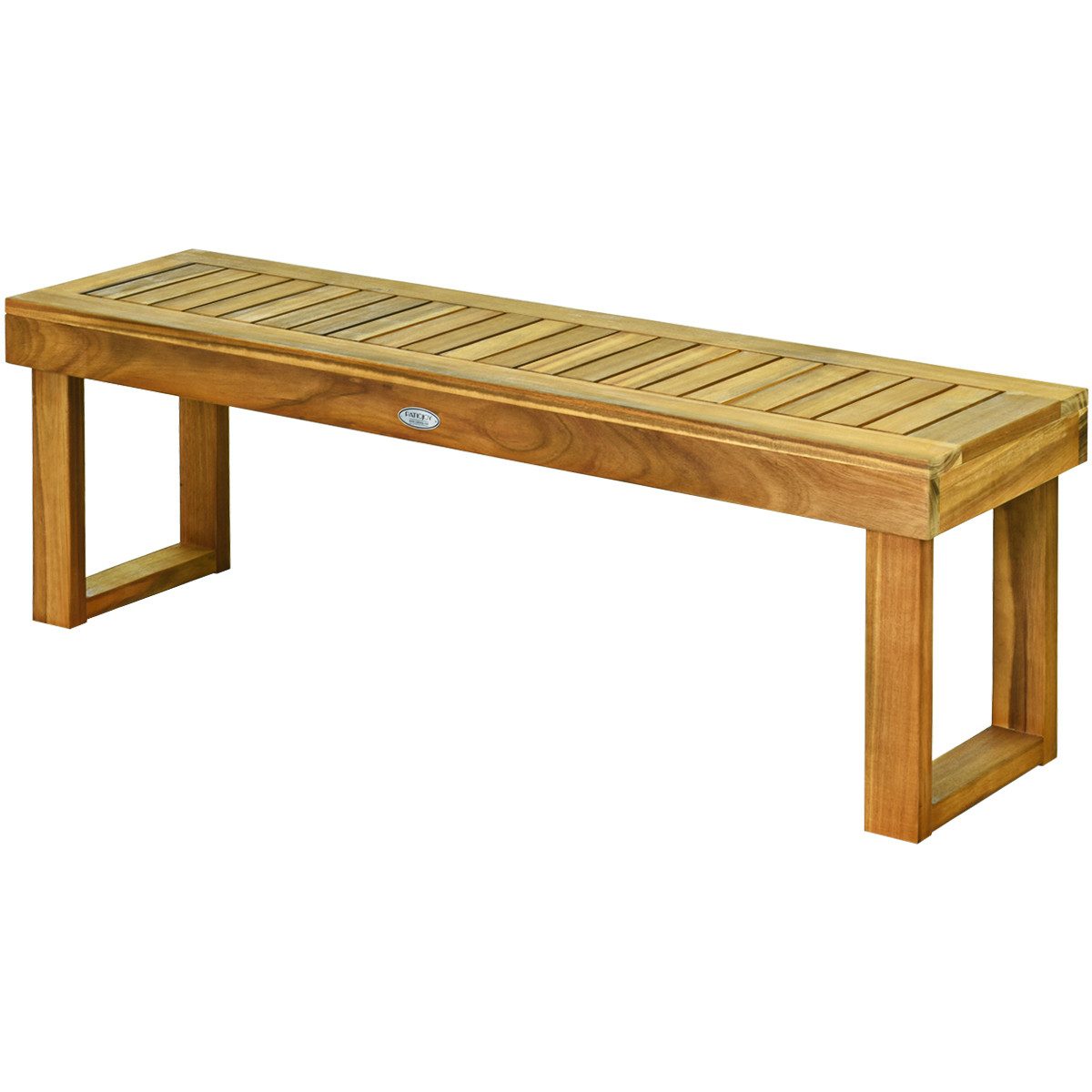 COSTWAY Sitzbank, bis 320kg belastbar, 132 x 34 x 43,5cm, mit Fußstütze