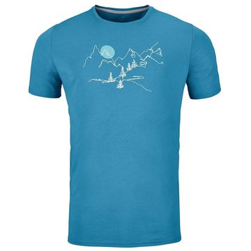 Odlo Laufshirt Nikko T-Shirt mit Landschaftsprint Aus vielseitigem und funktionellem Baumwoll-Mischgewebe