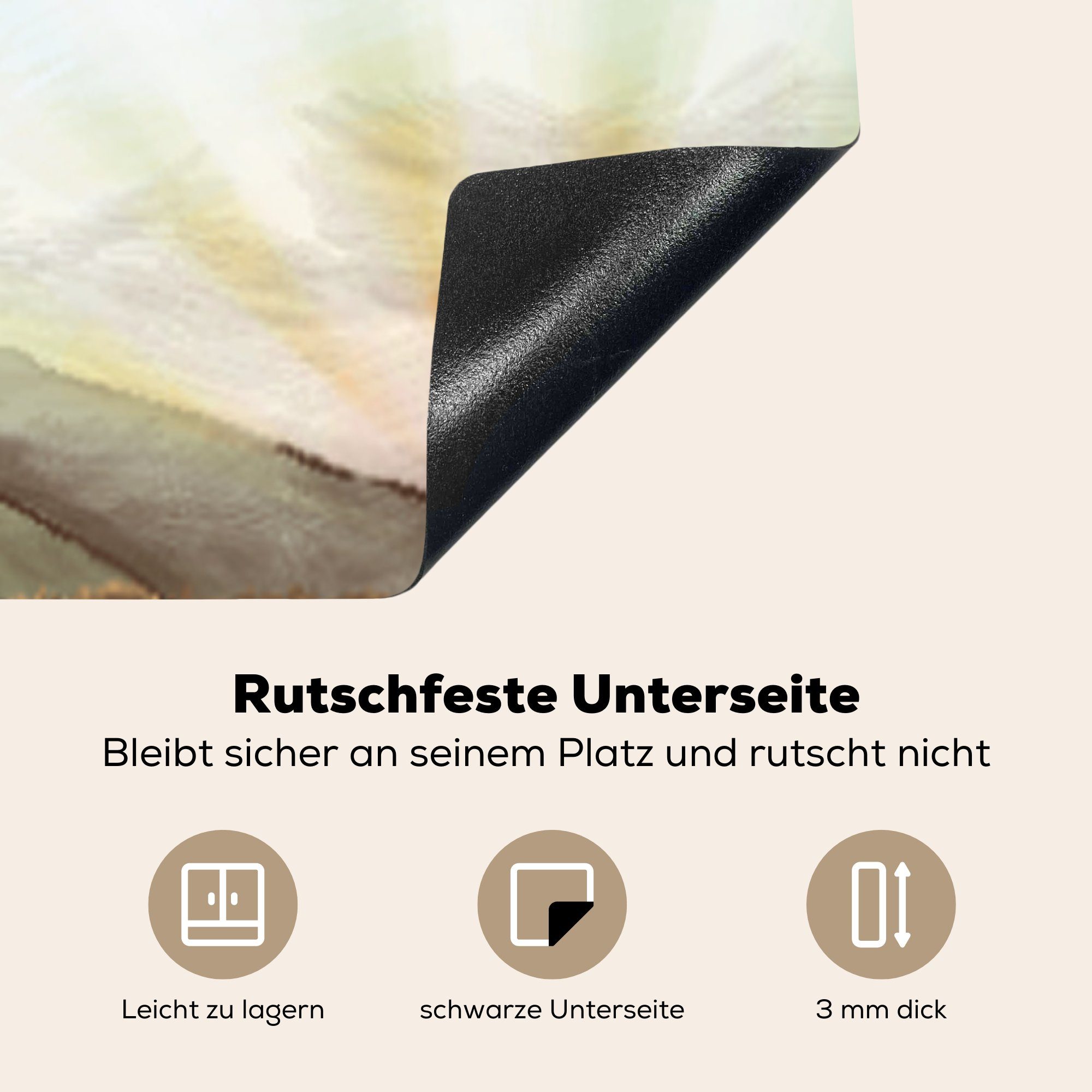 MuchoWow cm, (1 Farben, - für Vinyl, Herdblende-/Abdeckplatte 78x78 küche tlg), Berg Arbeitsplatte - Himmel Ceranfeldabdeckung,