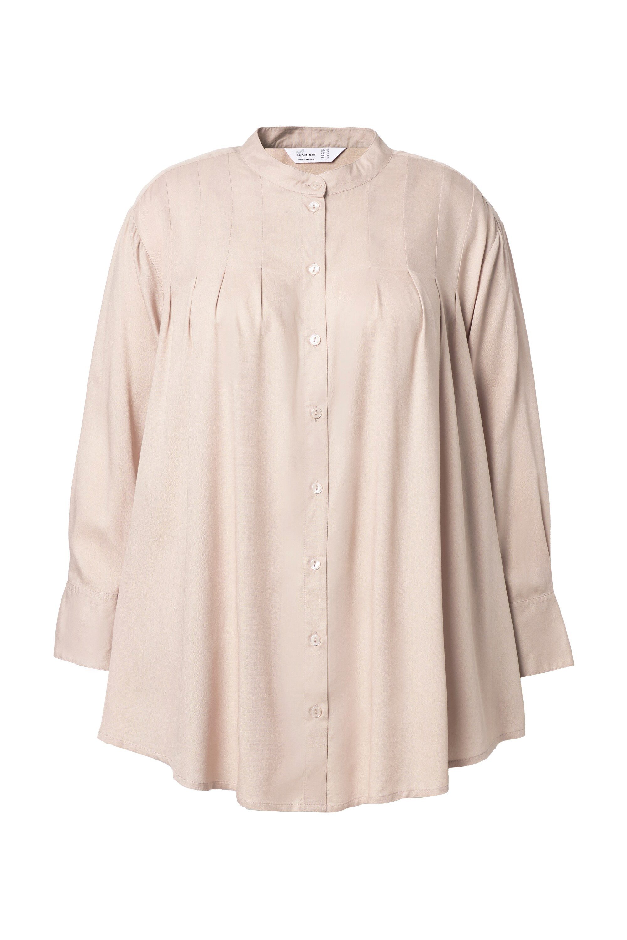 MIAMODA Longbluse Bluse Zierfalten an den Schultern Langarm günstig online kaufen