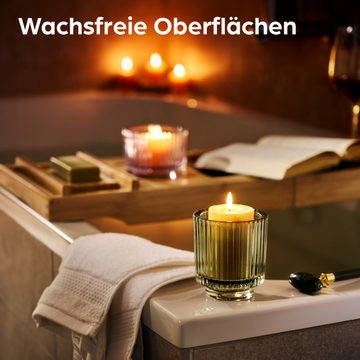 Praknu Teelichthalter Glas Set - Teelichtgläser Grün - Teelichter Glas Lila Für Tischdeko (4 St), Stabile Kerzenhalter mit Stil für Heimdekoration & Hochzeit