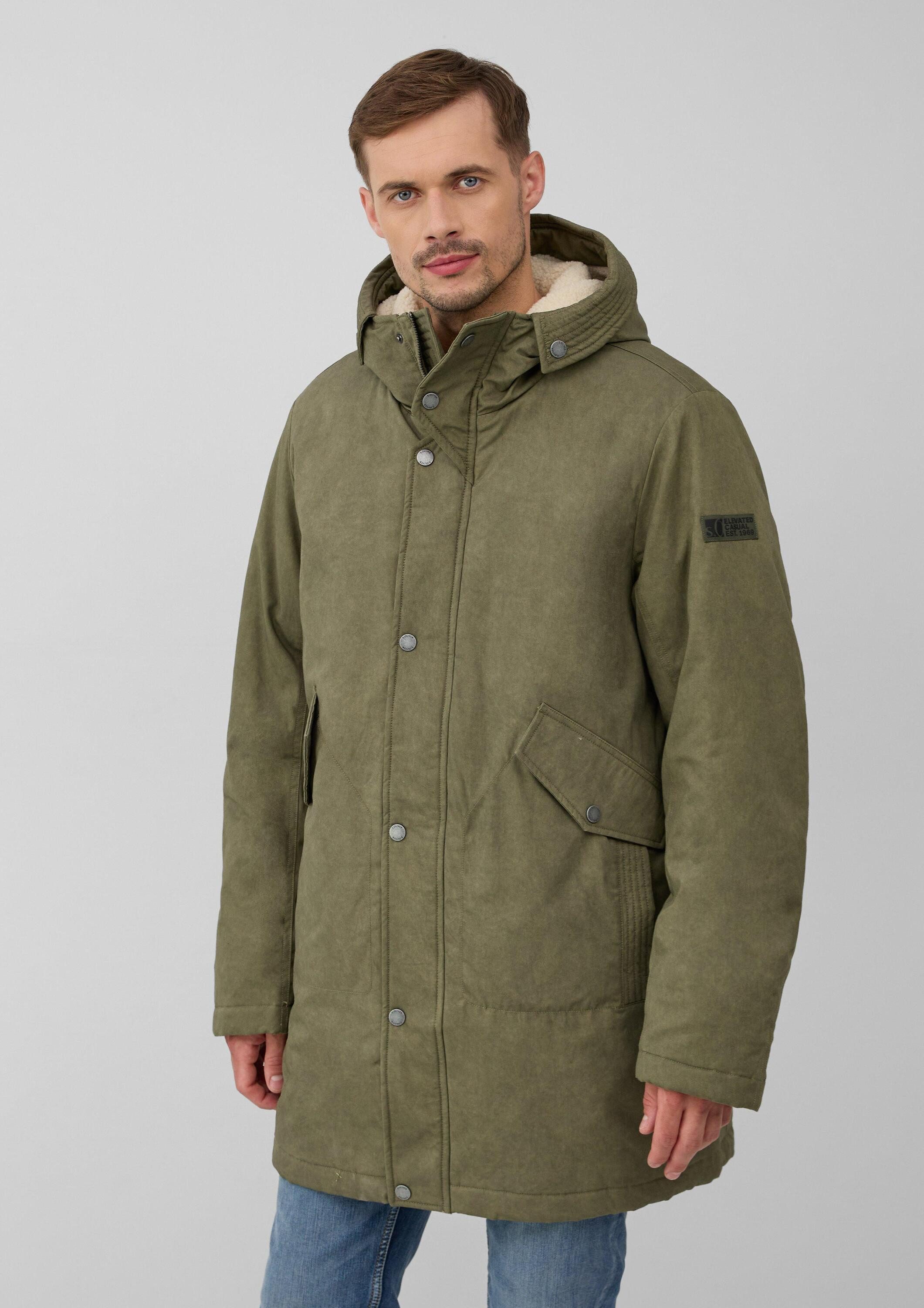 s.Oliver Funktionsjacke Outdoor-Jacke Gewaschener Baumwoll-Parka mit Teddyf günstig online kaufen