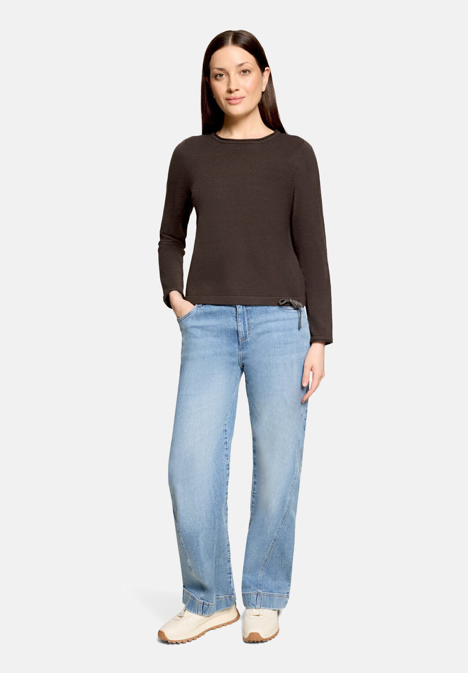 Cartoon Strickpullover Damen mit Rundhalsausschnitt (1-tlg)