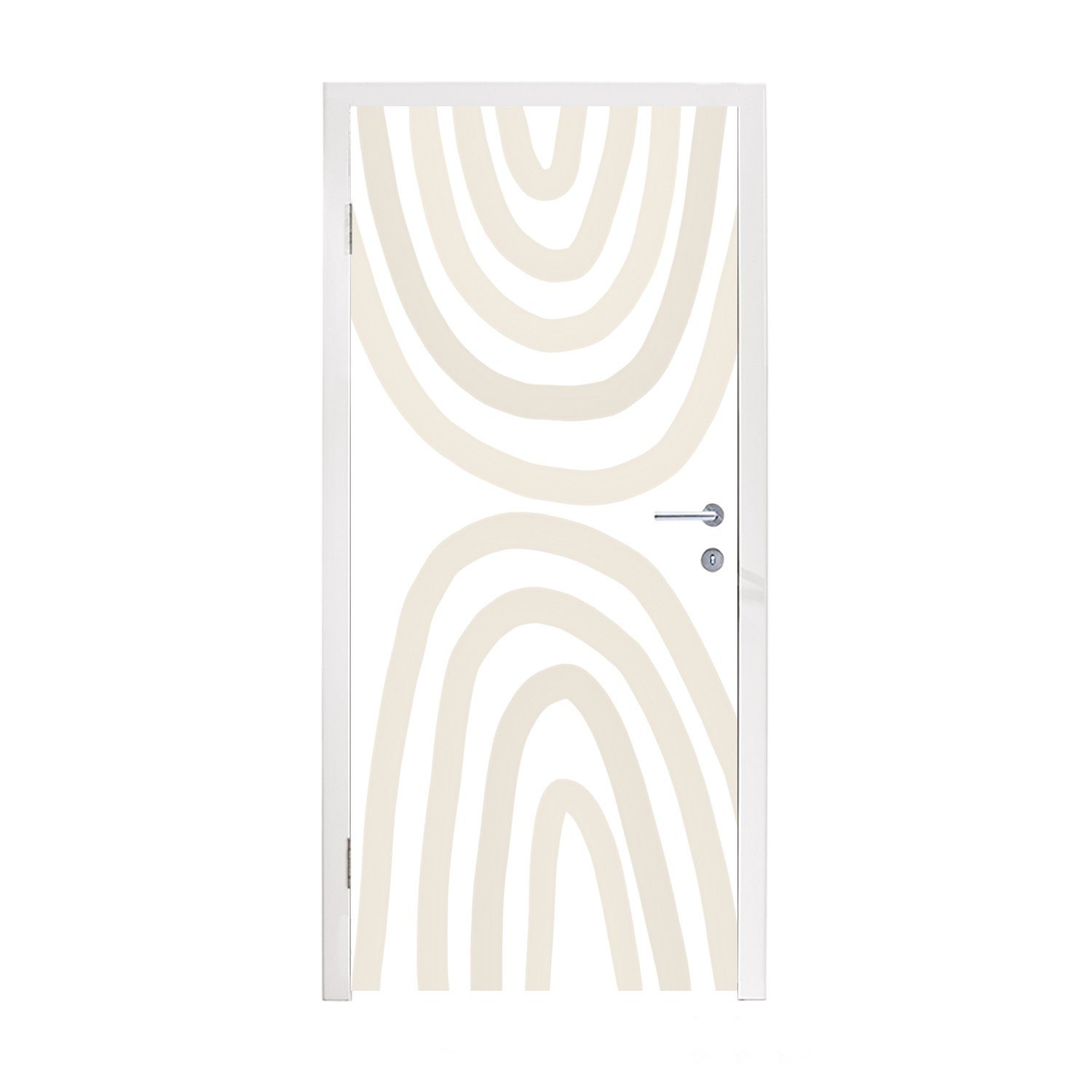 Tür, für Türaufkleber, - Fototapete Design St), MuchoWow (1 - Matt, 75x205 Türtapete Pastell bedruckt, Abstrakt, - cm Regenbogen