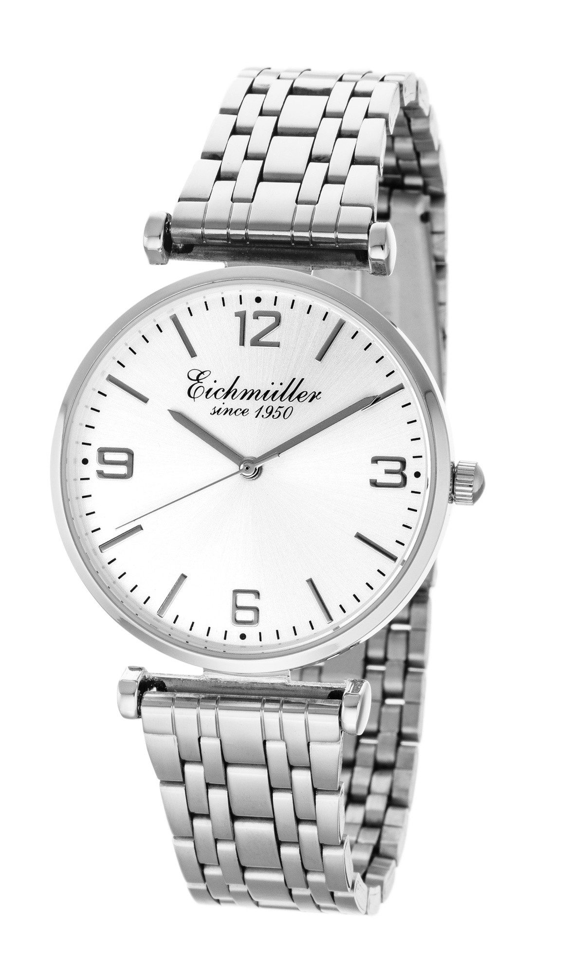 Eichmüller Quarzuhr Damenuhr, Silberfarben – Zeitlose Damen-Armbanduhr mit Metallband, 6030-01, 36 mm – Klassisches Design mit Quarzwerk