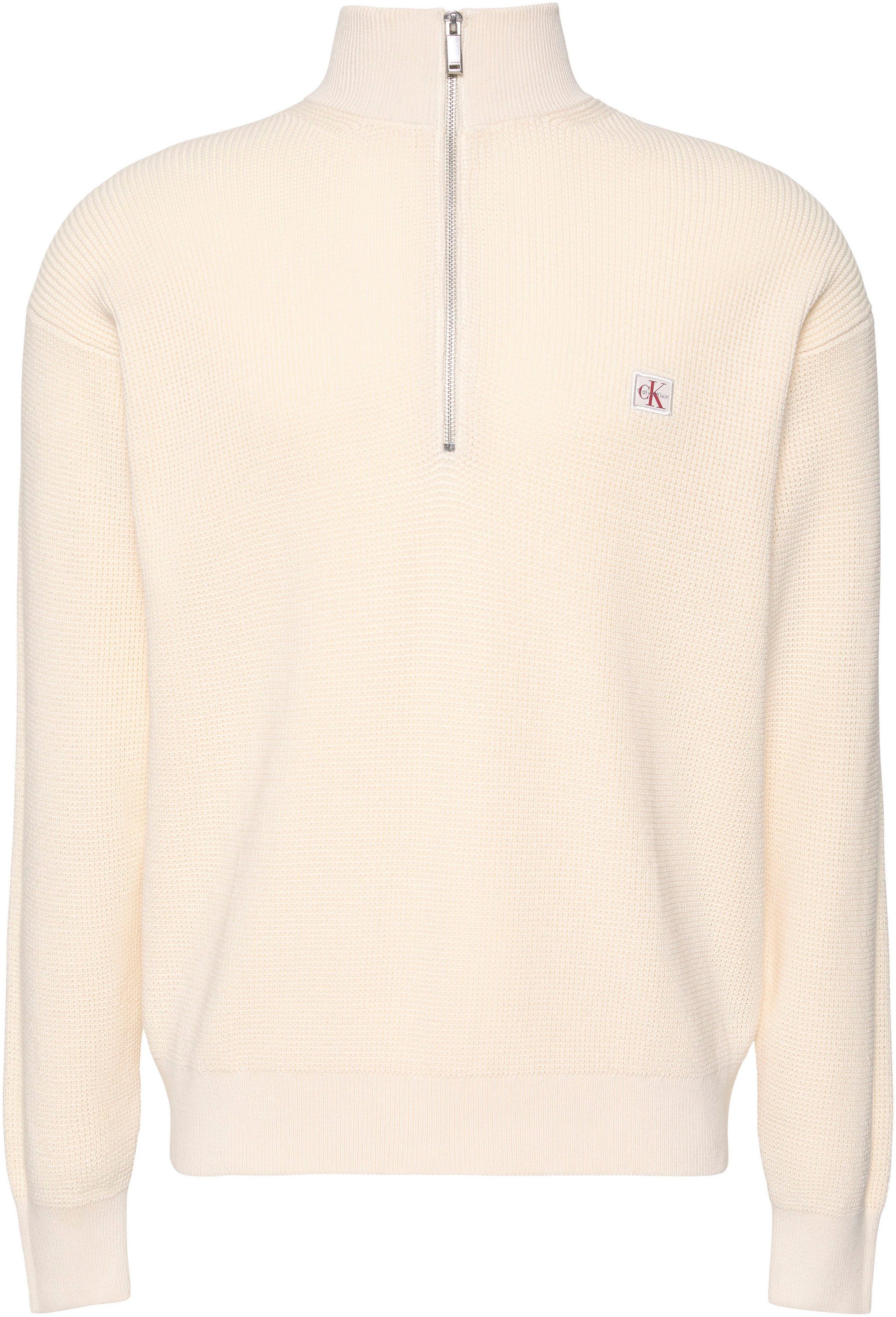 Calvin Klein Jeans Strickpullover Troyerkragen mit Reißverschluss, Regular günstig online kaufen