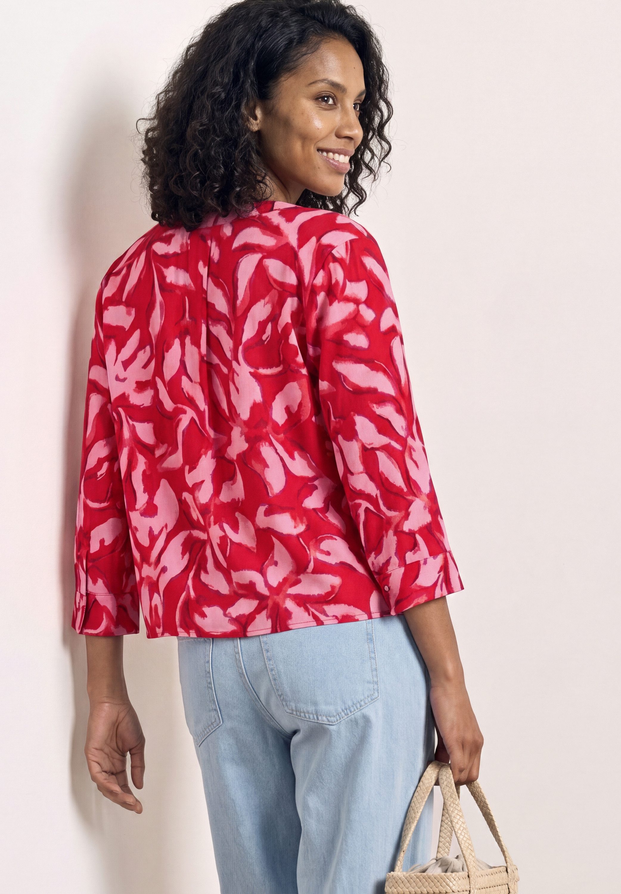 STREET ONE Druckbluse 3/4-Arm Sommerbluse mit floralem Muster