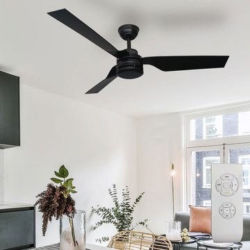etc-shop Deckenventilator, Decken Ventilator mit Fernbedienung Wohnzimmer Lüfter Kühler schwarz