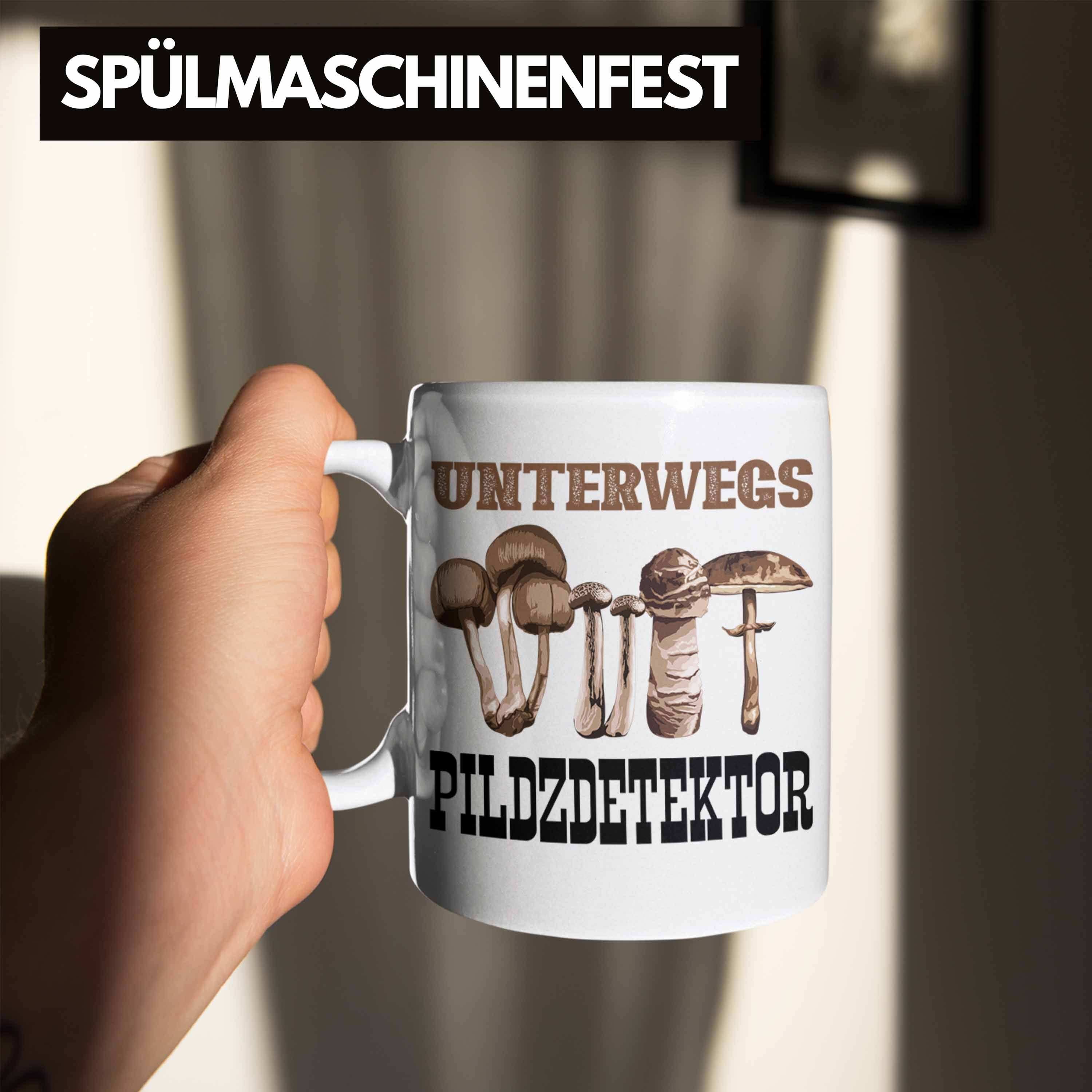 Trendation Tasse Tasse Spruch - Pilzsammler Kaffeetasse Geschenk Pilzsucher Pilzliebhaber Sammeln Trendation Geschenkidee Pilze Weiss