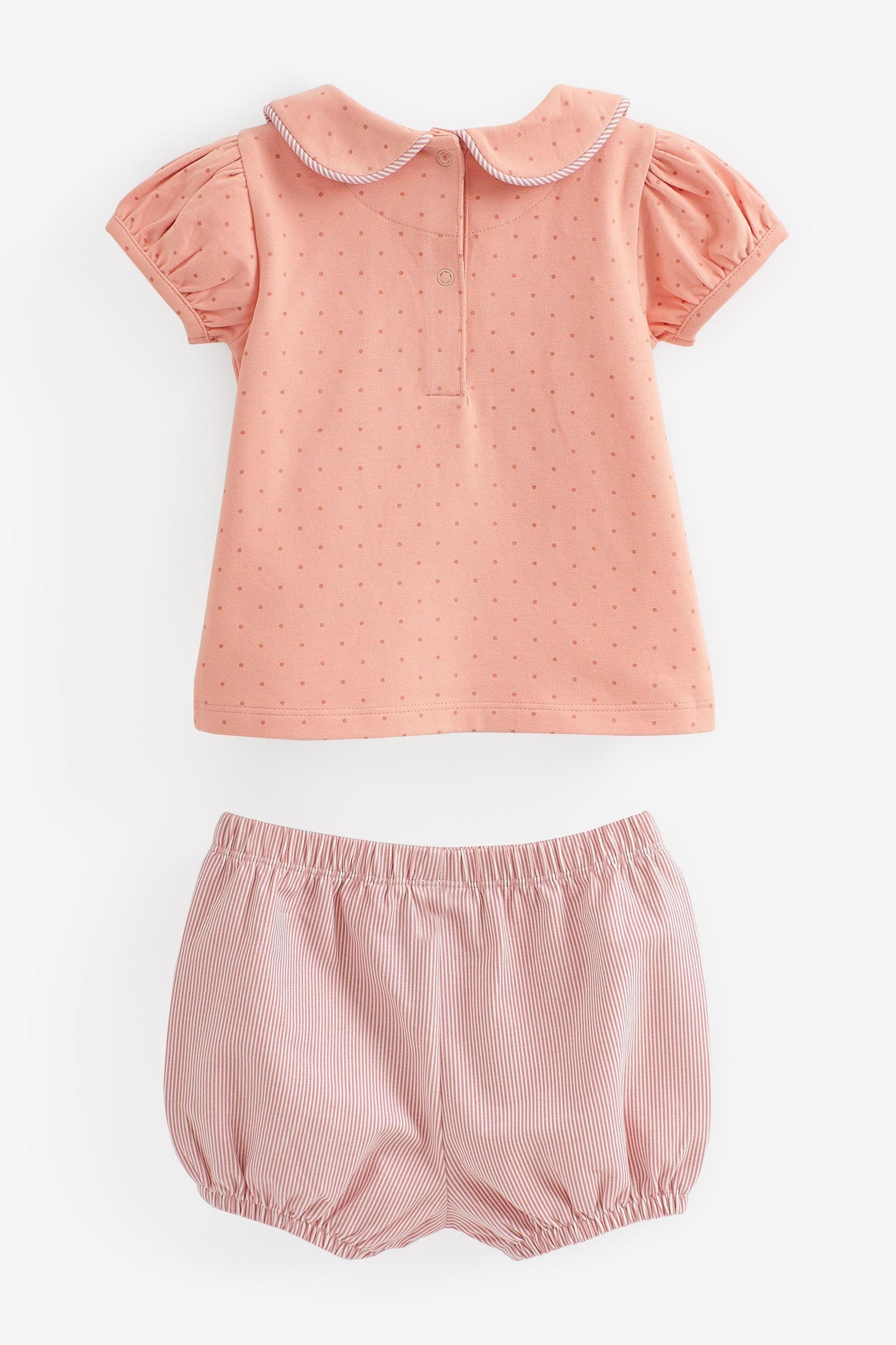 2-teiligen Set im Pink Shorts Shorts (2-tlg) Next und T-Shirt Baby-T-Shirt &
