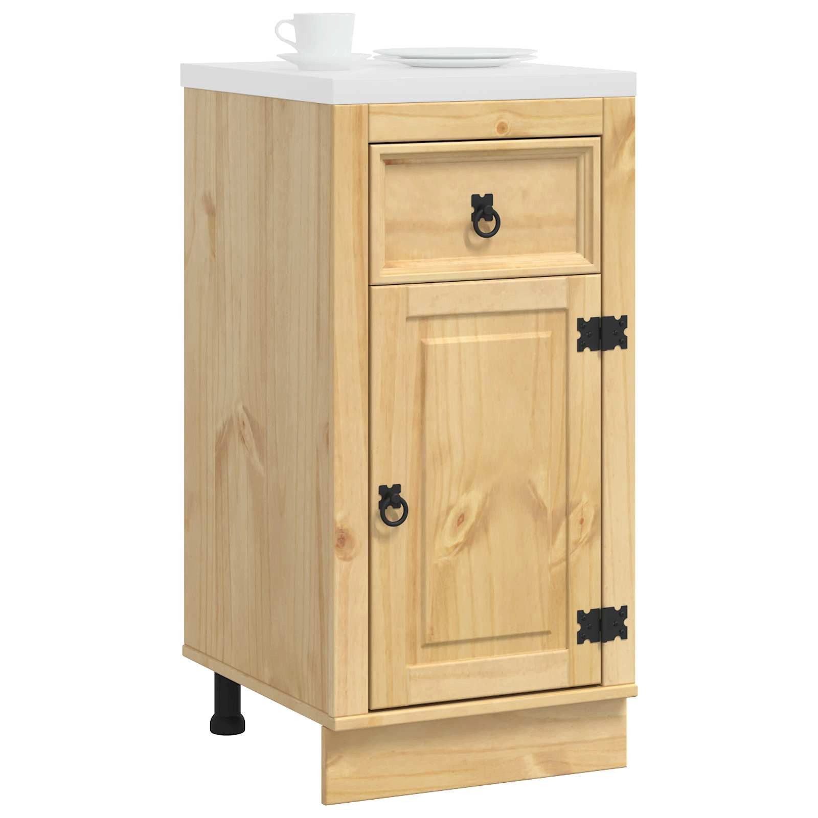 vidaXL Küchenzeile, Schrank mit Regal Honig 40 x 46 x 81.5 cm Massives Kiefernholz
