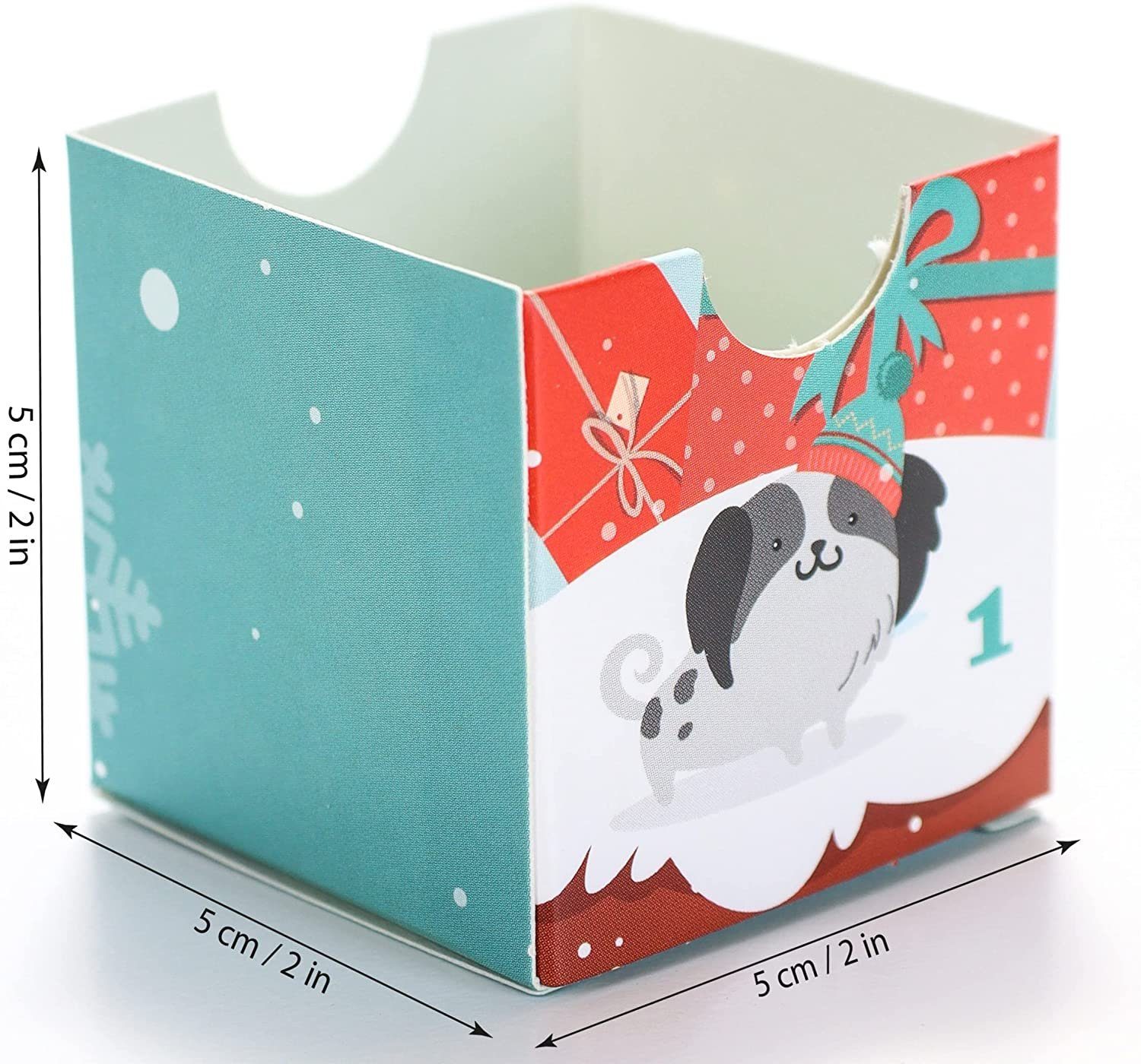 BRUBAKER befüllbarer Adventskalender DIY Hunde Weihnachtskalender zum Befüllen für Leckerlis (1-tlg), Kalender Weihnachten für Haustiere - 32,5 cm – Bild 4 von 5