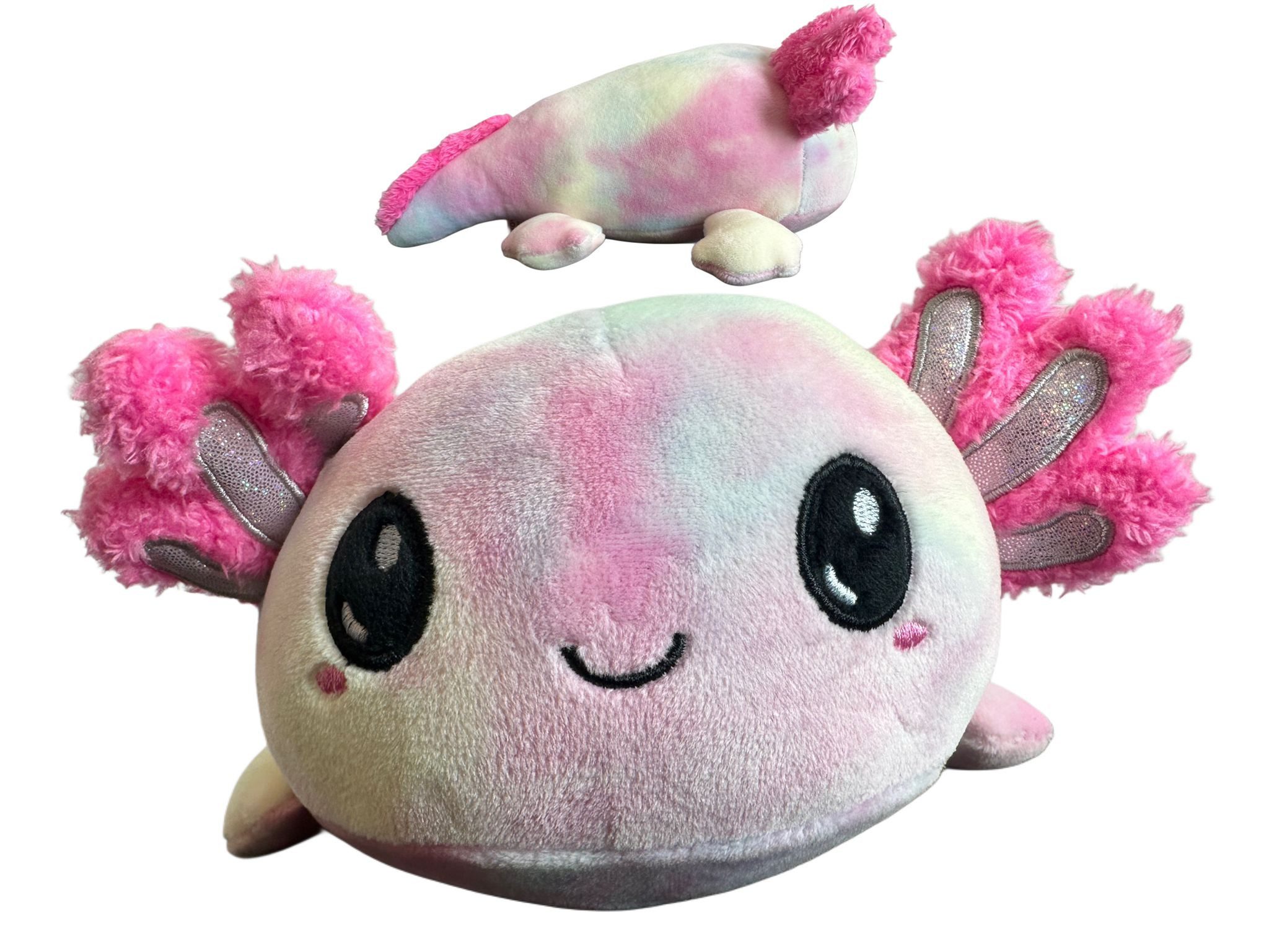 Kuscheltier Axolotl Salamander Kuscheltier Echse Molch Figur Plüsch XL29 cm pink