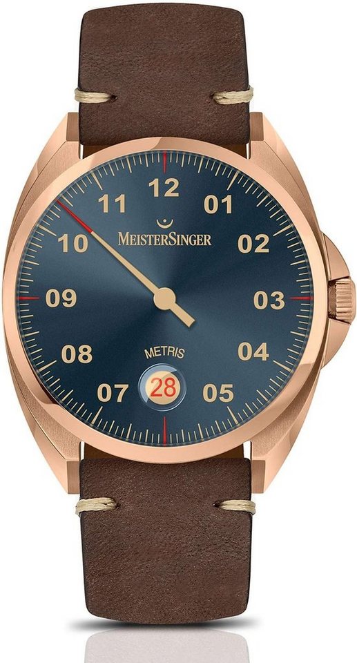 Meistersinger Automatikuhr MeisterSinger Bronze Line Metris ME917BR  Einzeiger Automatikuhr