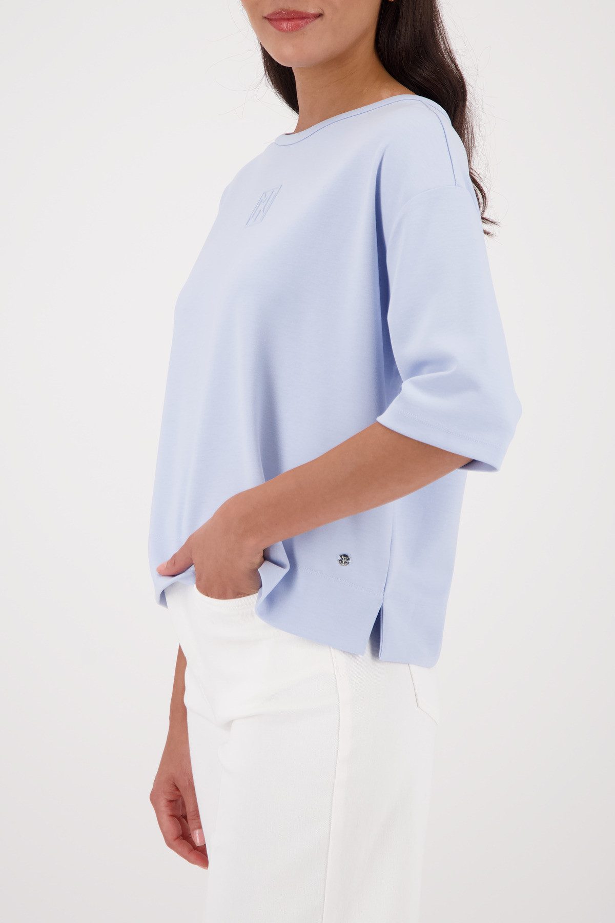 Monari Sweatshirt Sweatshirt Basic Prägedruck Relaxed fit mit Präge-Emblem günstig online kaufen