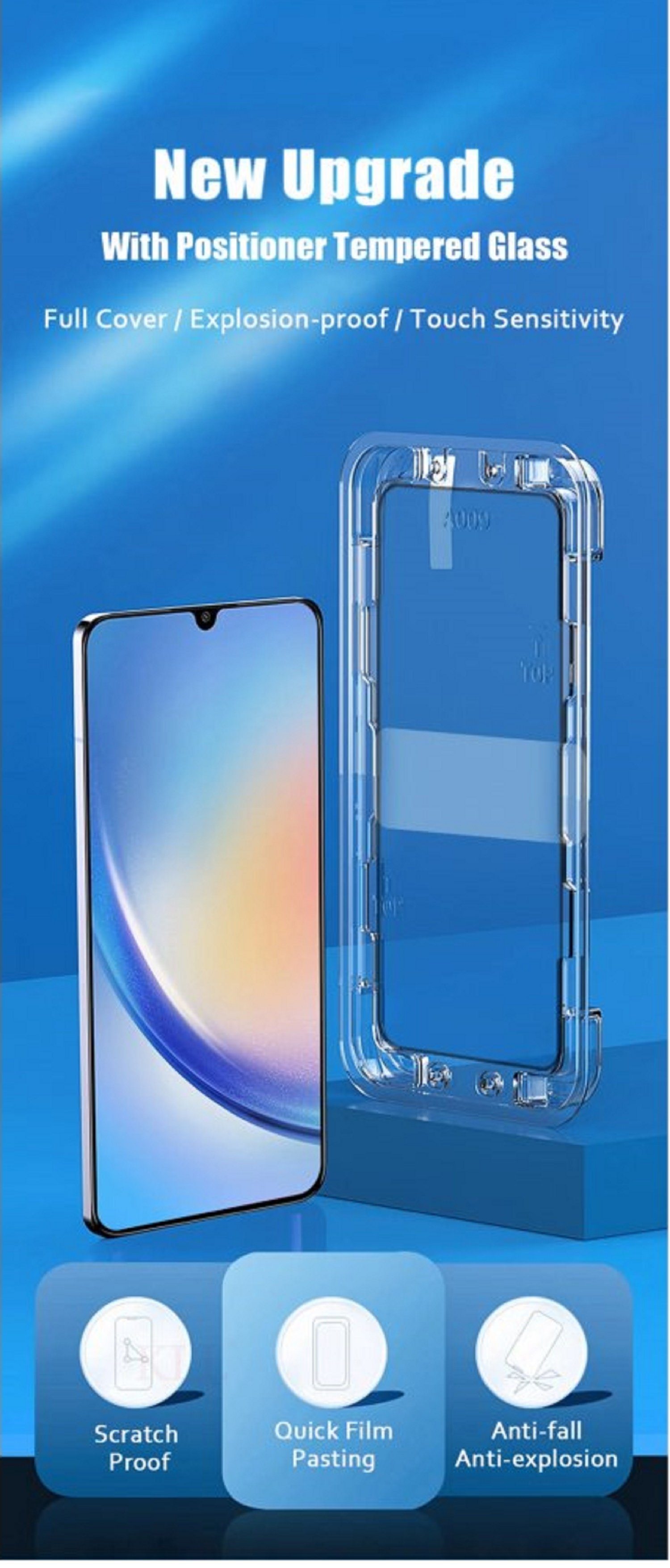1x 9H Hartglas für Samsung Galaxy A70 FULL COVER ANTI-SPY Privacy
