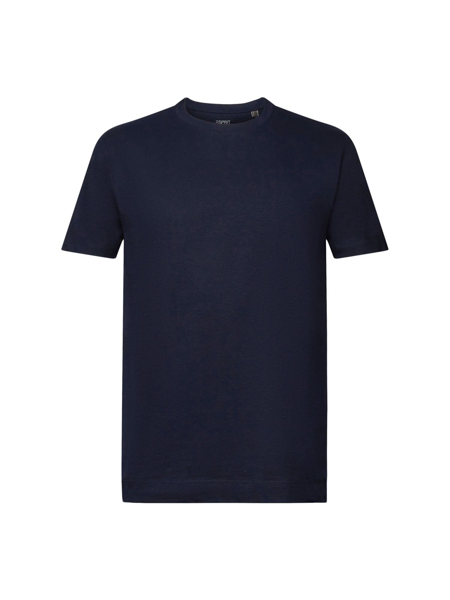 Esprit Collection T-Shirt T-Shirt aus Baumwolle-Leinen-Mix (1-tlg) NAVY