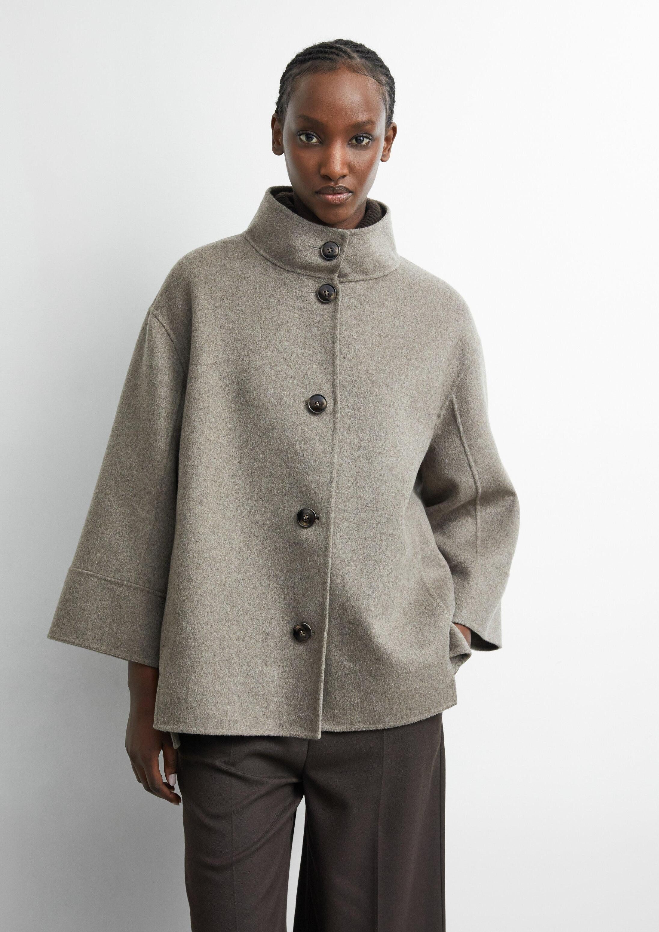 comma Funktionsjacke Outdoor-Jacke Oversize Doubleface-Jacke mit Stehkragen