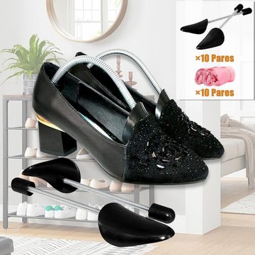 Cbei Schuhspanner 10 Paar praktische Kunststoff-Stiefelhalter für Damen 28 x 7CM (mit 10 Paar Schuhspanner und 10 Paar Schuhüberzüge, Leistenlänge ca. 28cm, Schuhhalter aus Kunststoff mit Metallfeder, Verstellbare Schuhspanner), für Stiefel High Heels Casual Sneaker (Damen)
