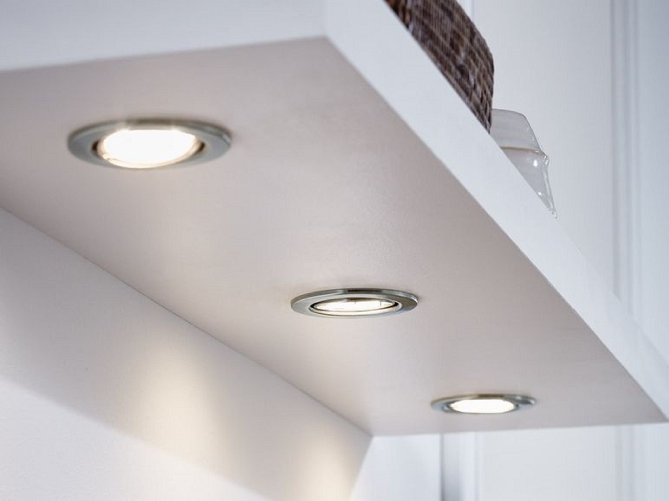 TRANGO LED Einbauleuchte, 6er Set 6729-066-5WAK Einbaustrahler in Rund Weiß matt inkl. 6x 5 Watt GU10 LED Leuchtmittel 3000K warmweiß & GU10 Lampenfassung, Deckenspots, Einbauspots, Deckenleuchte