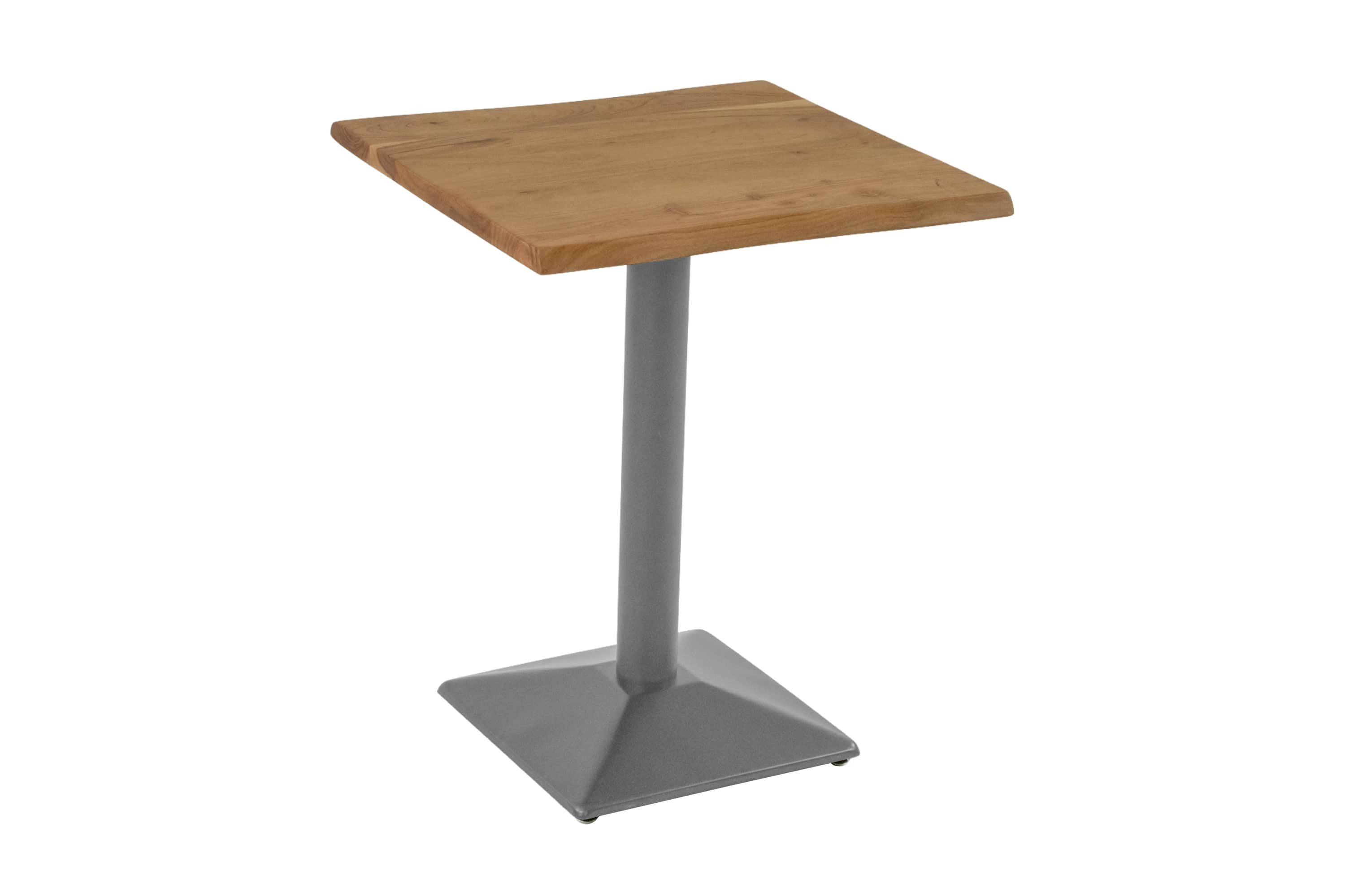 SAM® Bistrotisch Ingmar, massives Akazien- oder Mangoholz, Baumkante, Säulengestell aus Metall