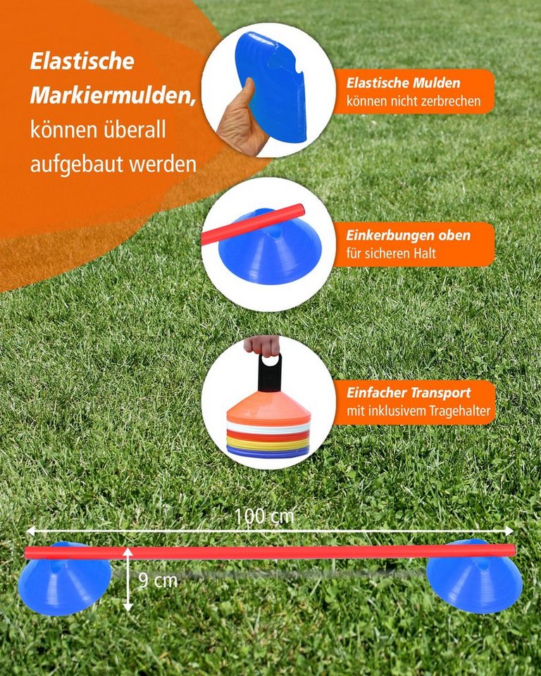 Thumbnail - Superhund Agility-Hürde Cavaletti Mini-Hürden 5er Set mit Blauen Markiermulden Stange 100 cm F, Kunststoff