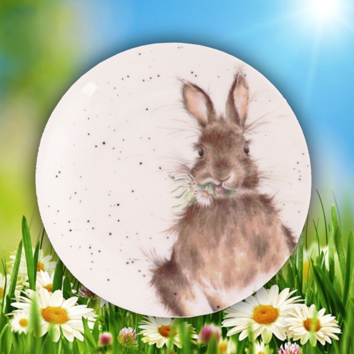 Wrendale Teller Wrendale Designs Porzellan Dessert-Teller 2er Set Hase & Entenküken