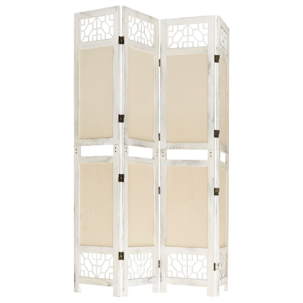 vidaXL Paravent Paravent 4-Panel Room Divider Cream 140x165 cm Fabric
