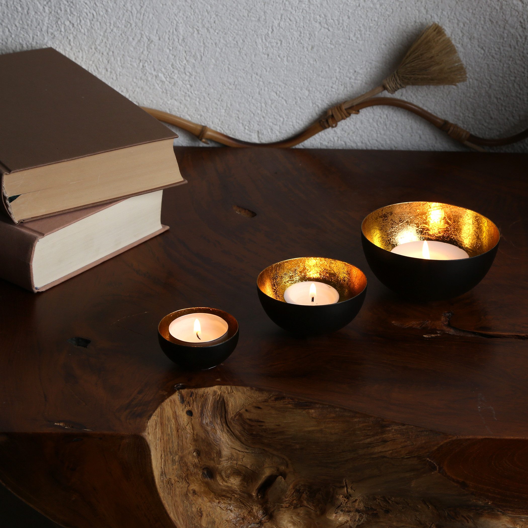 Casa Moro Windlicht Teelichthalter Gold Schwarz 3er Set Metall Ostern Tischdeko (einzigartige Tisch Deko Muttertag Boho Chic), Dekoration Geschenk-Idee Kerzen-Schalen Glamour Meo Gold 70848-3G