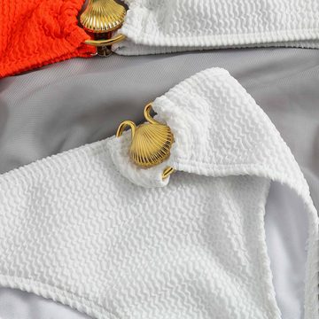 HOTDUCK Triangel-Bikini Damen Bikini Sets niedrige Taille Schwimmanzug Zweiteiliger Badeanzug