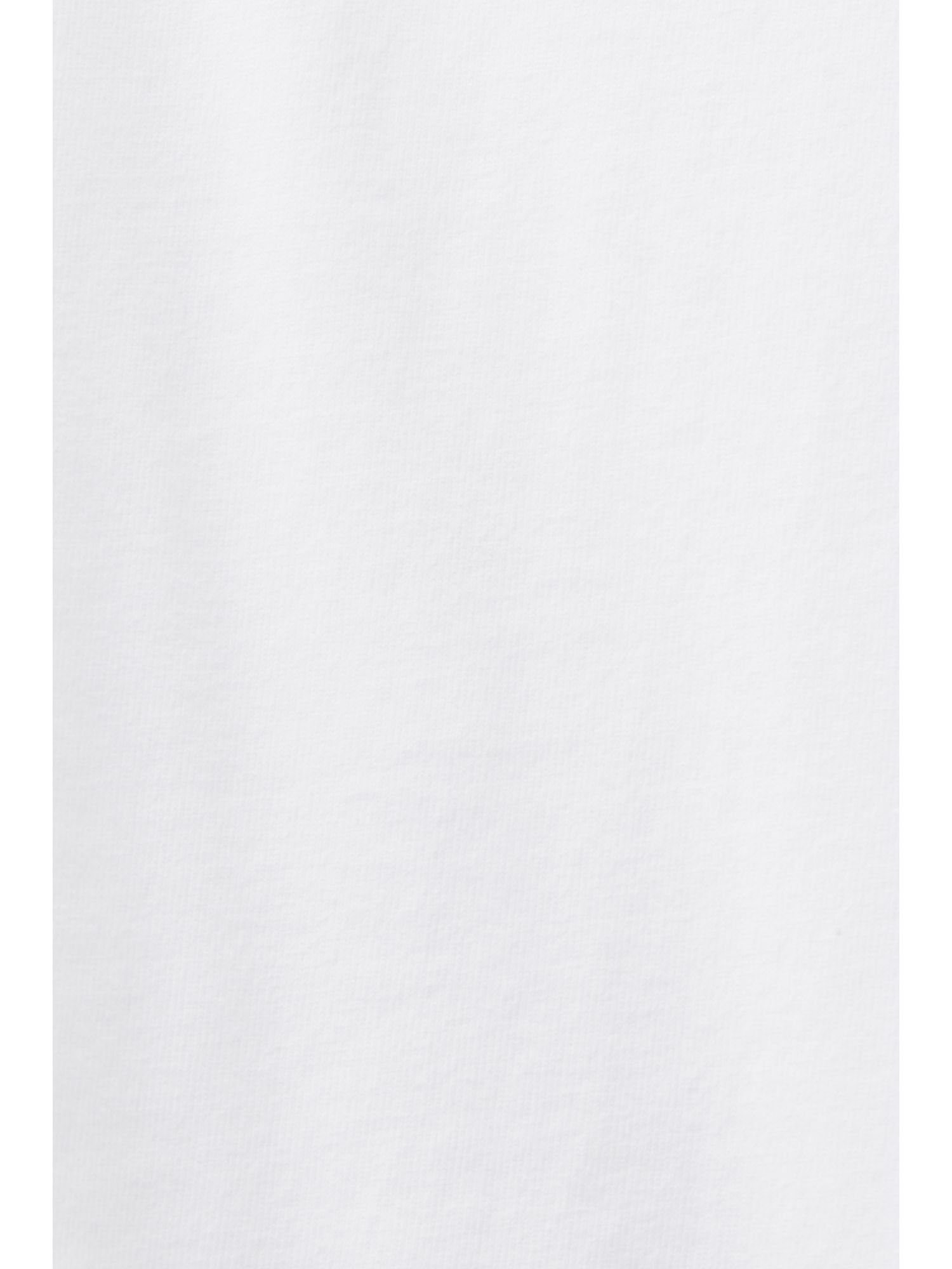Esprit mit WHITE Langarmshirt (1-tlg) Rundhalsausschnitt Longsleeve