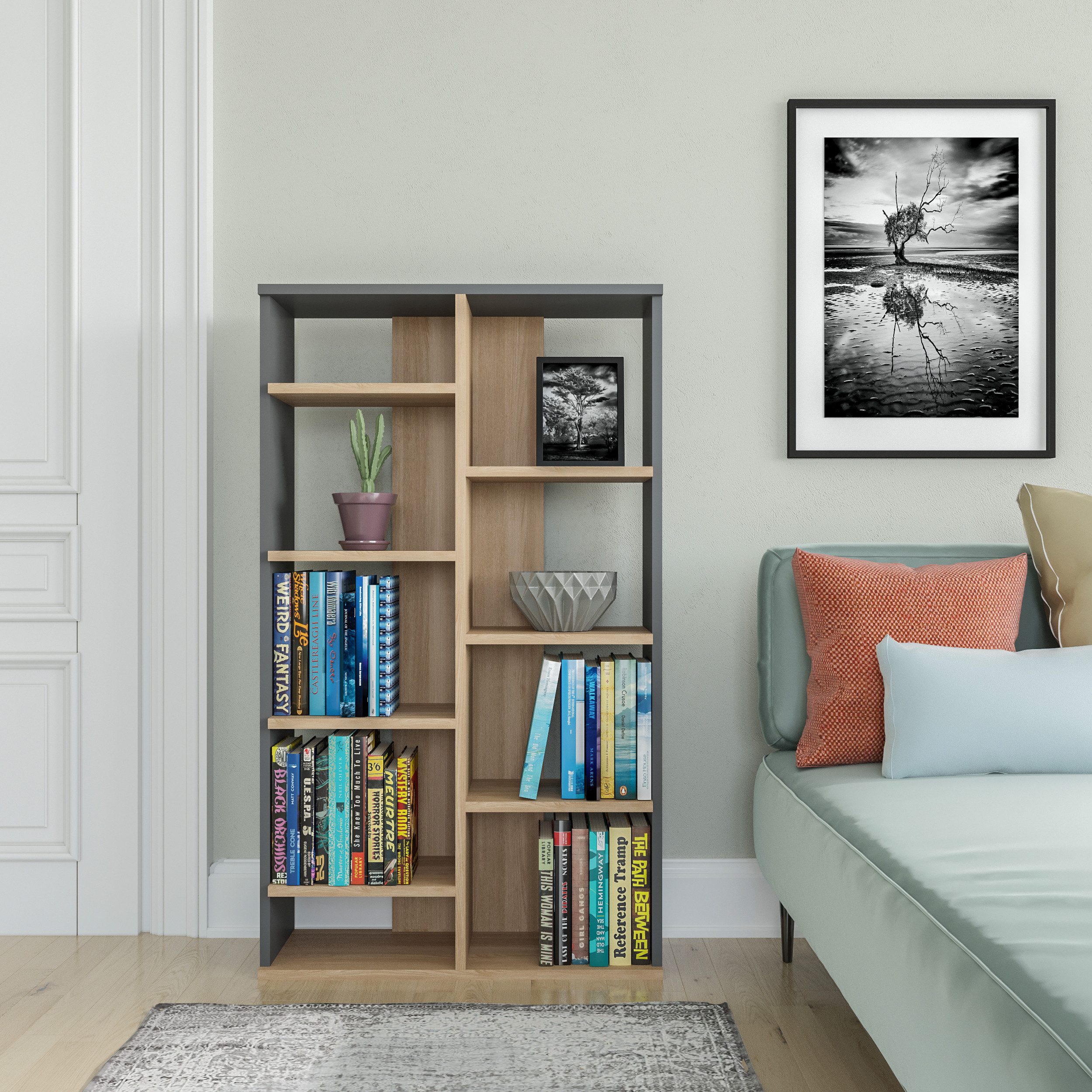 DEMA Home Standregal Keota, Bücherregal, Raumteiler 123x 72, Elegant