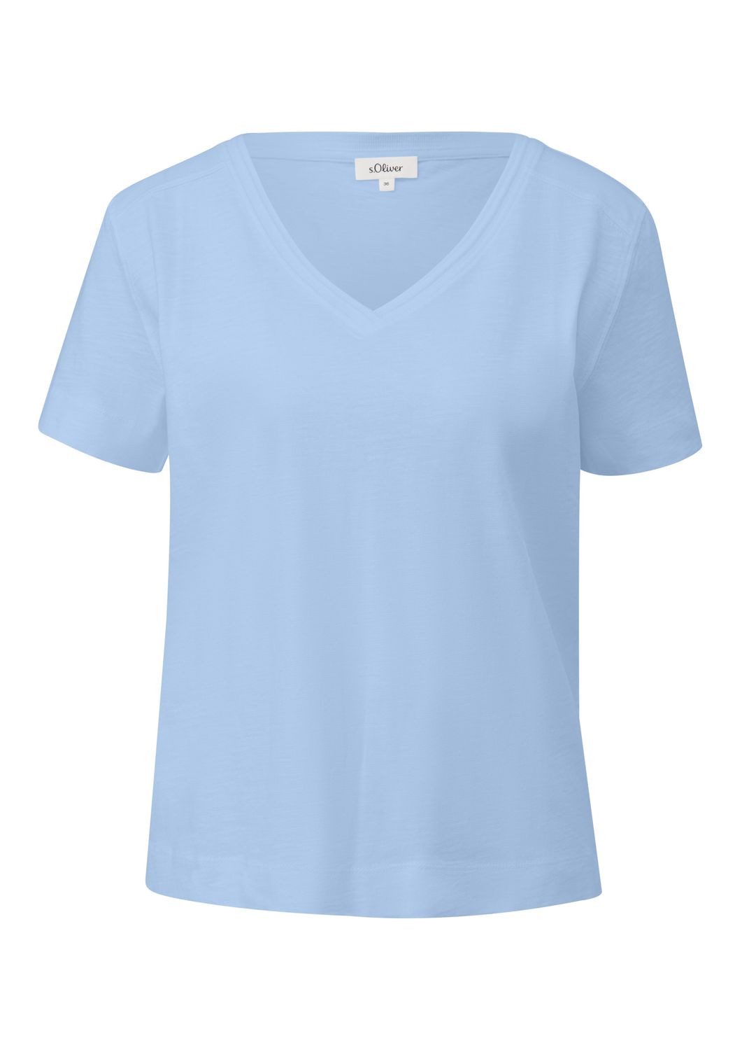 s.Oliver T-Shirt T-Shirt mit V-Ausschnitt kurzarm, günstig online kaufen