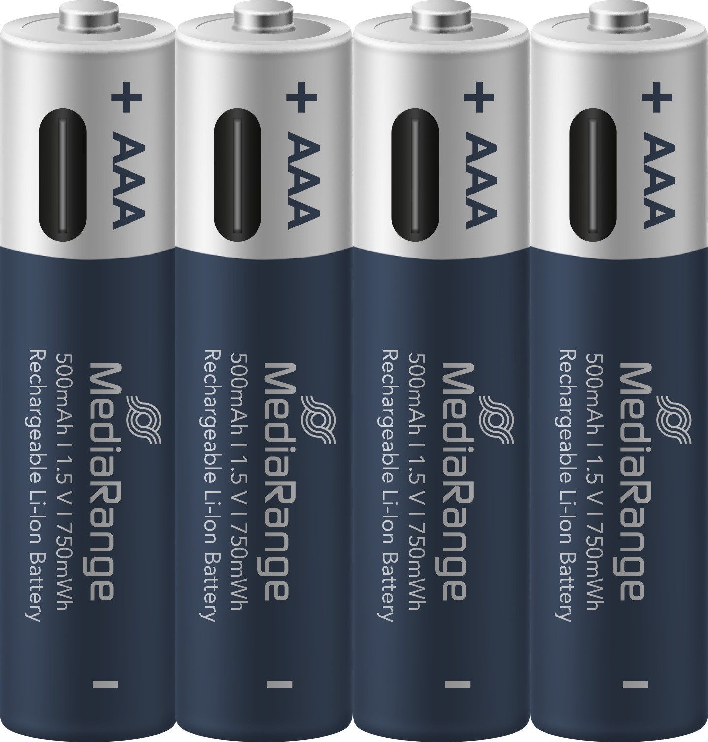 Mediarange 4 Akku AAA mit USB-C Anschluss Li-Ion Micro 1.5V 500mAh Ladekabel Akkupacks – Bild 3 von 5