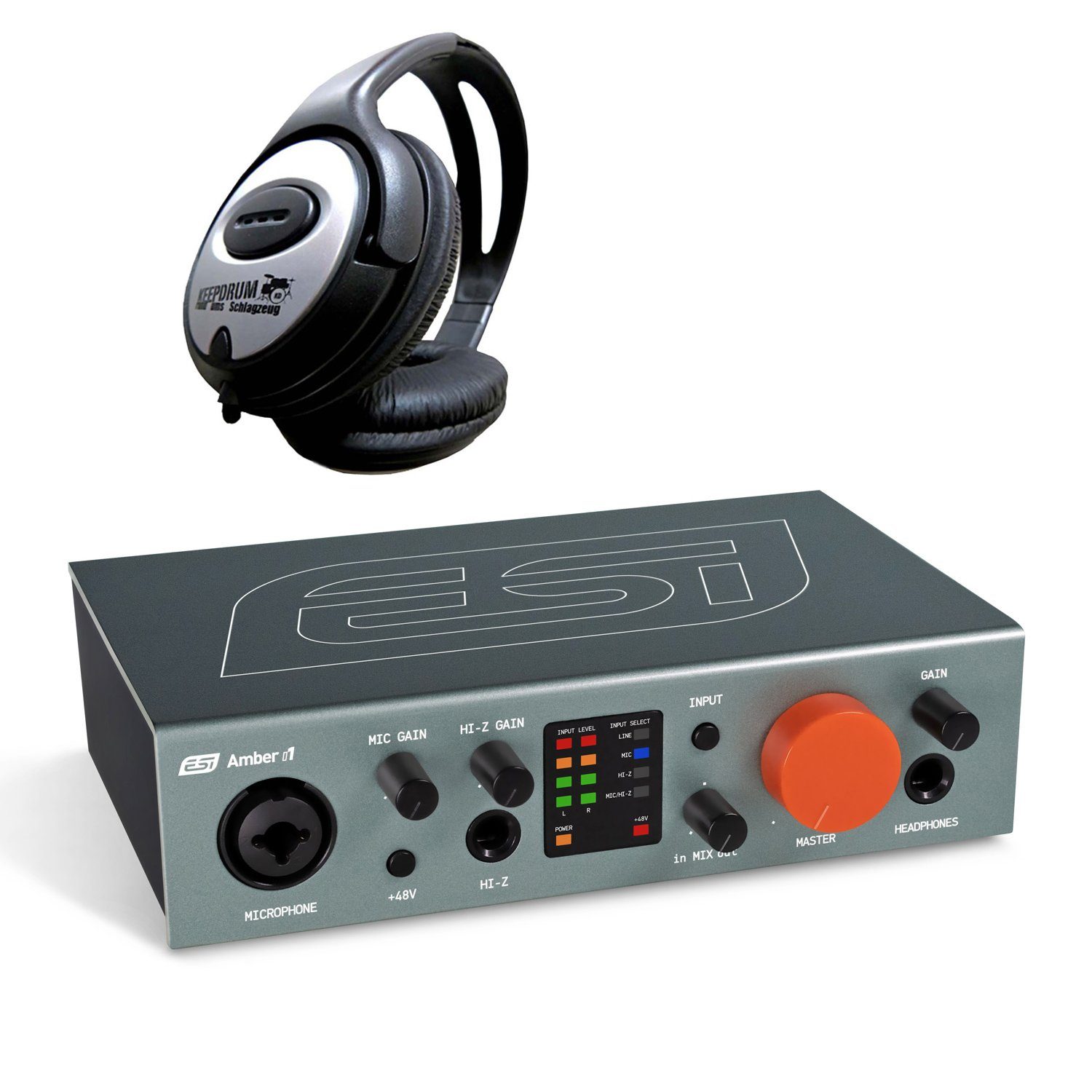 ESI Audio ESI Amber i1 USB-C Audio-Interface mit Kopfhörer Digitales Aufnahmegerät (mit Kopfhörer)