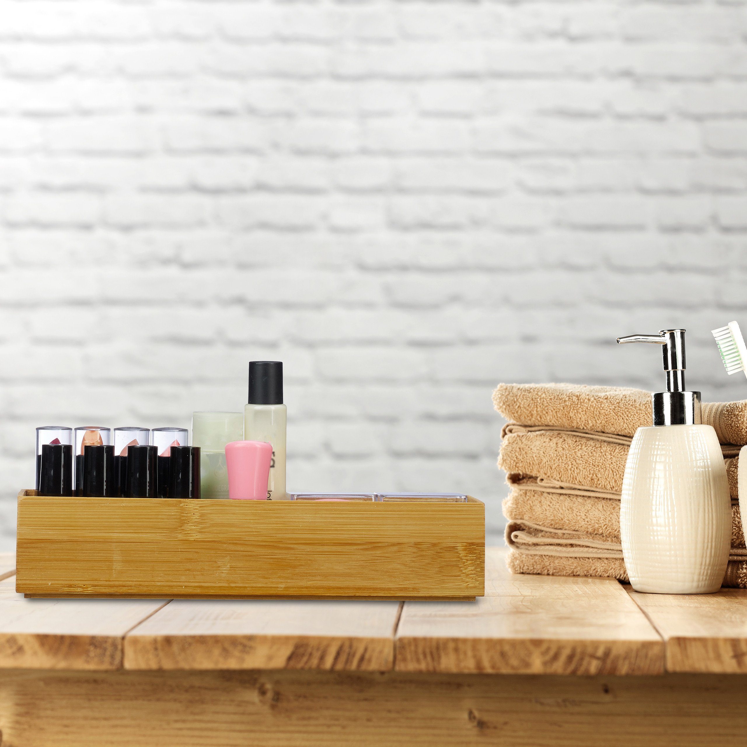 relaxdays Aufbewahrungsbox 2 x Ordnungsbox Bambus günstig online kaufen