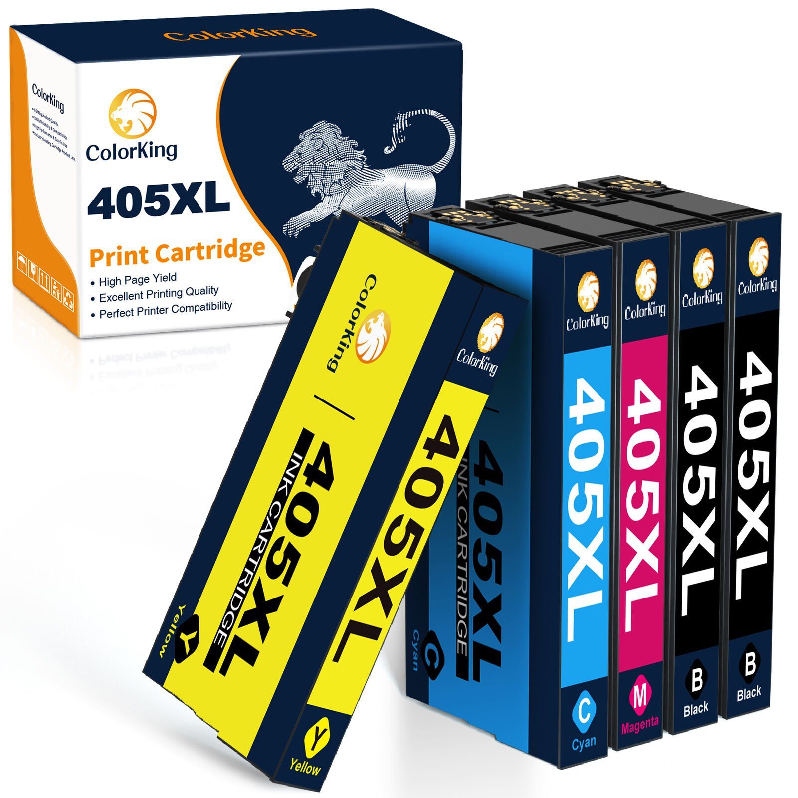 ColorKing 5er Druckerpatronen für EPSON 405XL 405 XL Multipack Tintenpatrone (WorkForce Pro WF-4820DWF)
