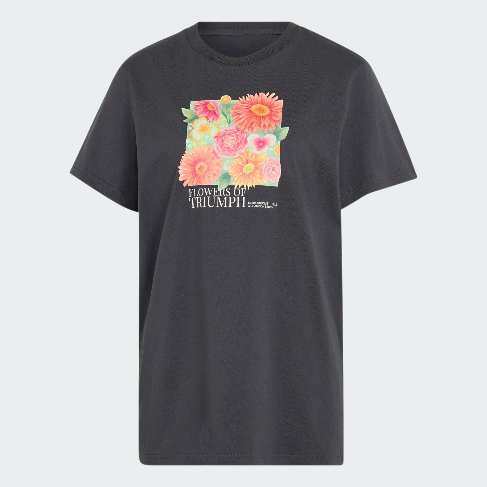 adidas Sportswear T-Shirt LOCKER GESCHNITTENES FLORAL GRAFIK T-SHIRT 2 (1-tlg)
