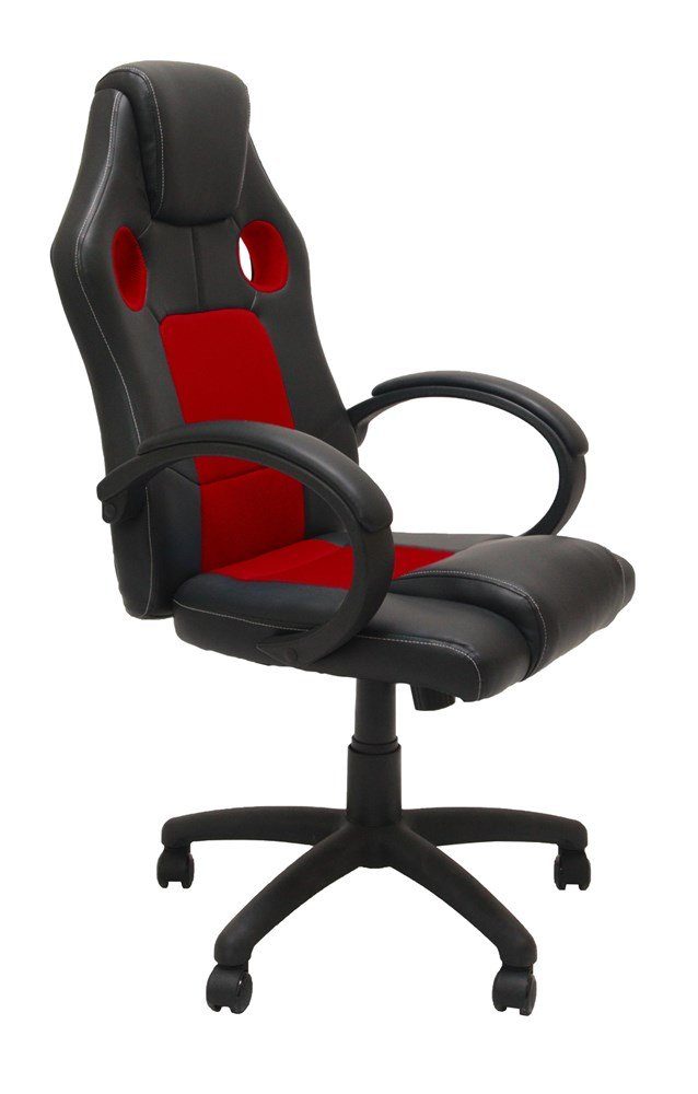 mit Rot-schwarz Lendenwirbelstütze Gamer-Sitz Armlehne Ergonomische TOPESHOP Gaming-Stuhl