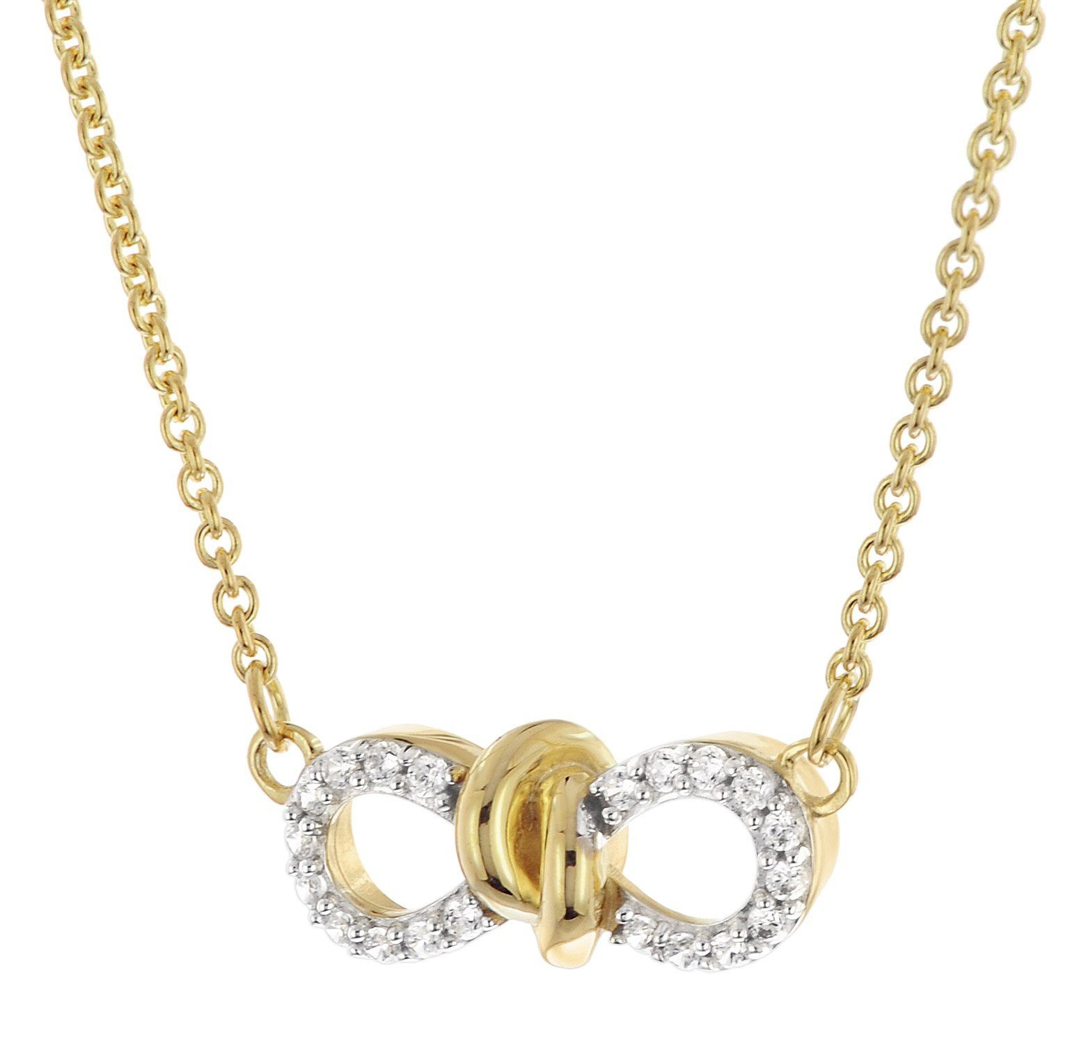 Glizz Kette mit Anhänger Damen-Unendlichkeit Gold 333/8K Zirkonia-Collier