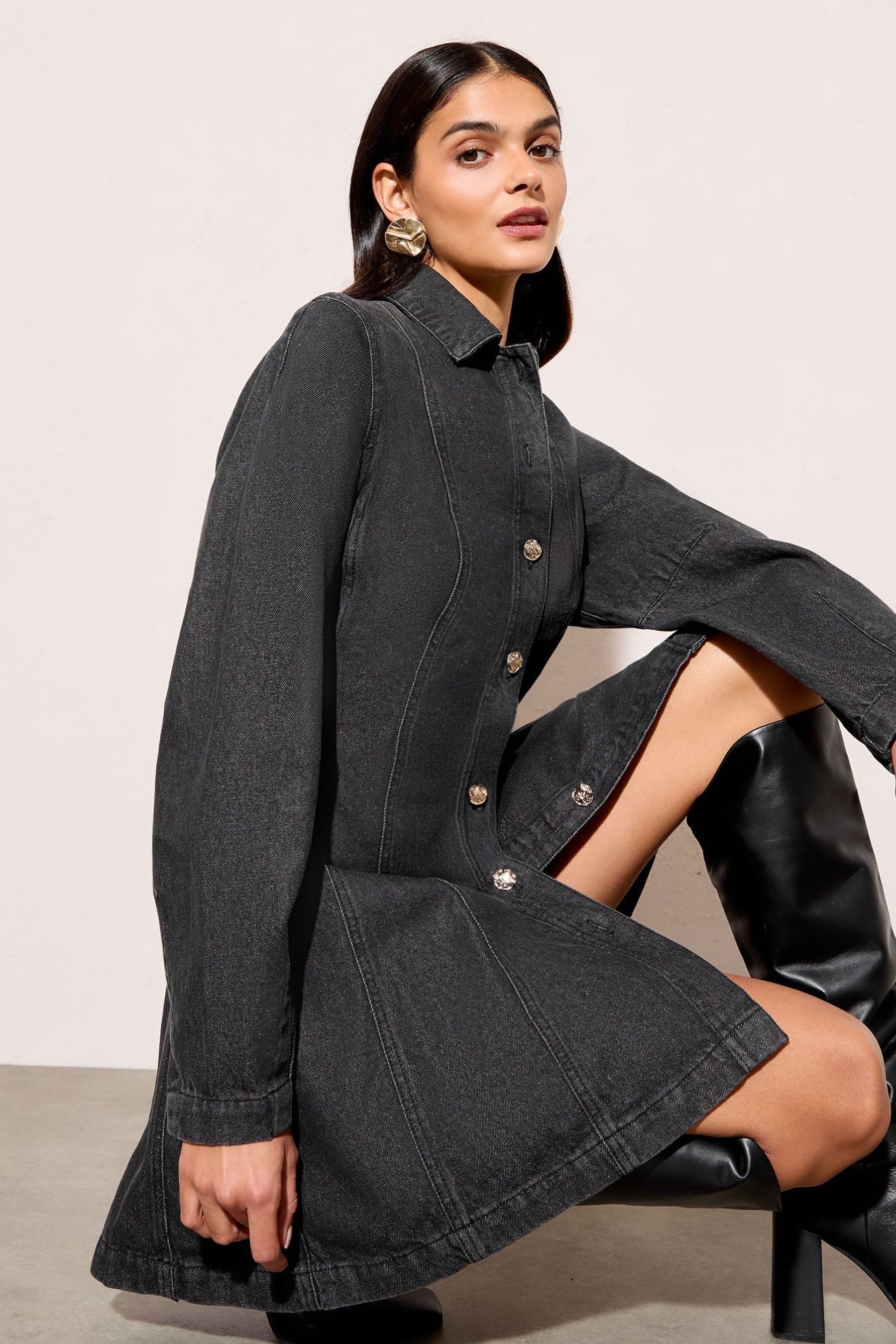 Friends Like These Jeanskleid Friends Like These Mini-Hemdkleid aus Jeans (1-tlg)