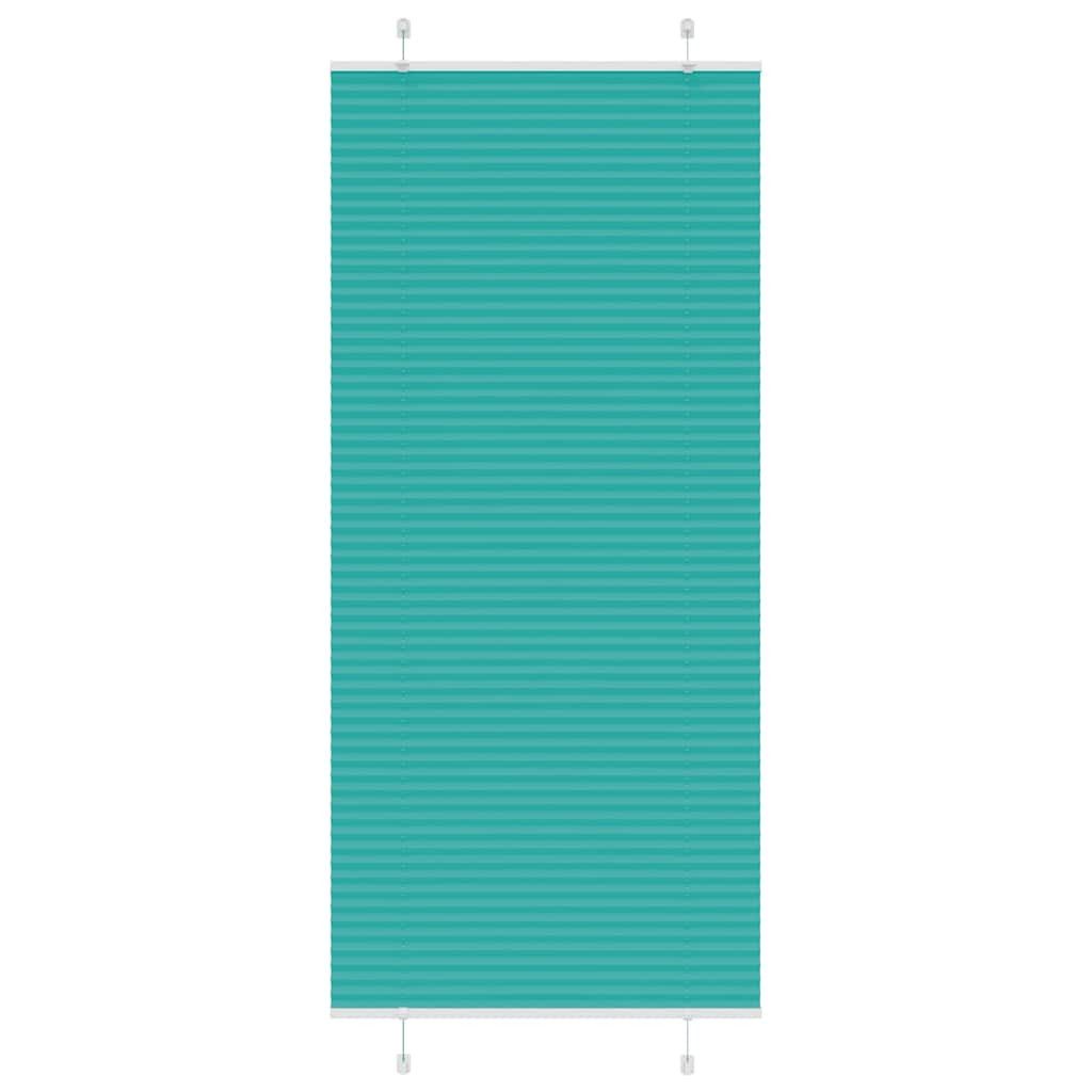 Jalousie 85 x 200 cm Plissee Petrolgrün 85x200 cm Stoffbreite 84,4 cm Polyester