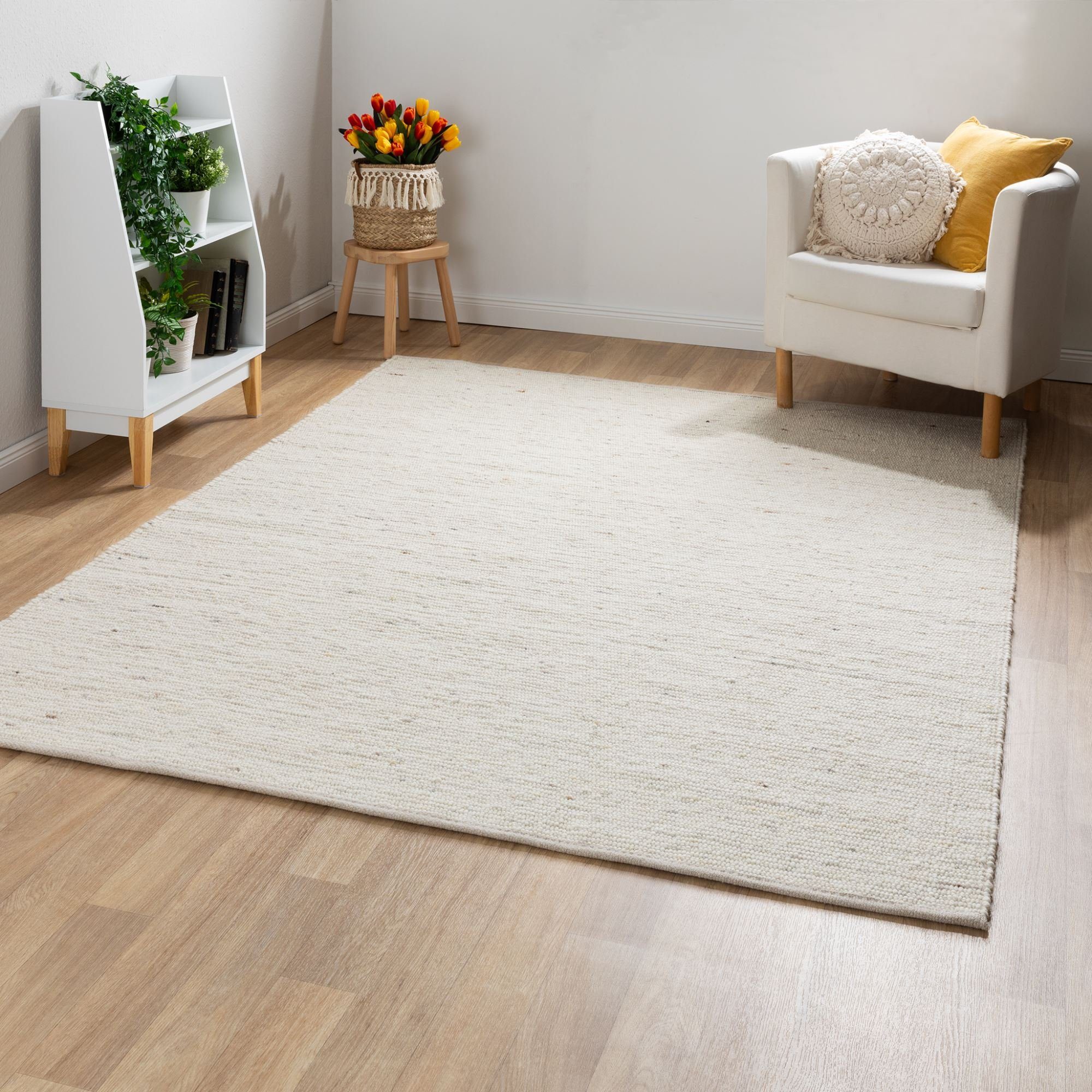 Steffensmeier Wollteppich Landshut exklusiv mit Fusselstopp, Rechteckig günstig online kaufen