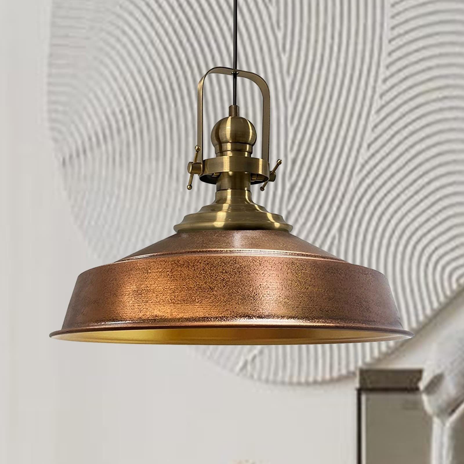 I Bamyum Leuchtmittel Lampe, Metall Ø41 Pendelleuchte cm Vintage E27 l Aslet ohne Bamyum Kupfer Pendelleuchte