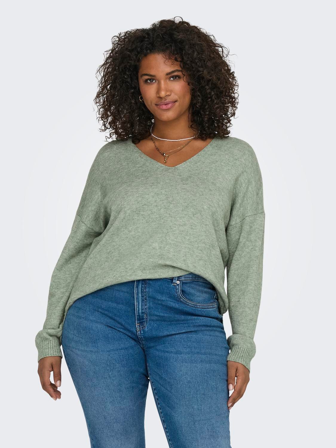 V-Ausschnitt-Pullover CARMARGARETA LS PULLOVER KNT NOOS