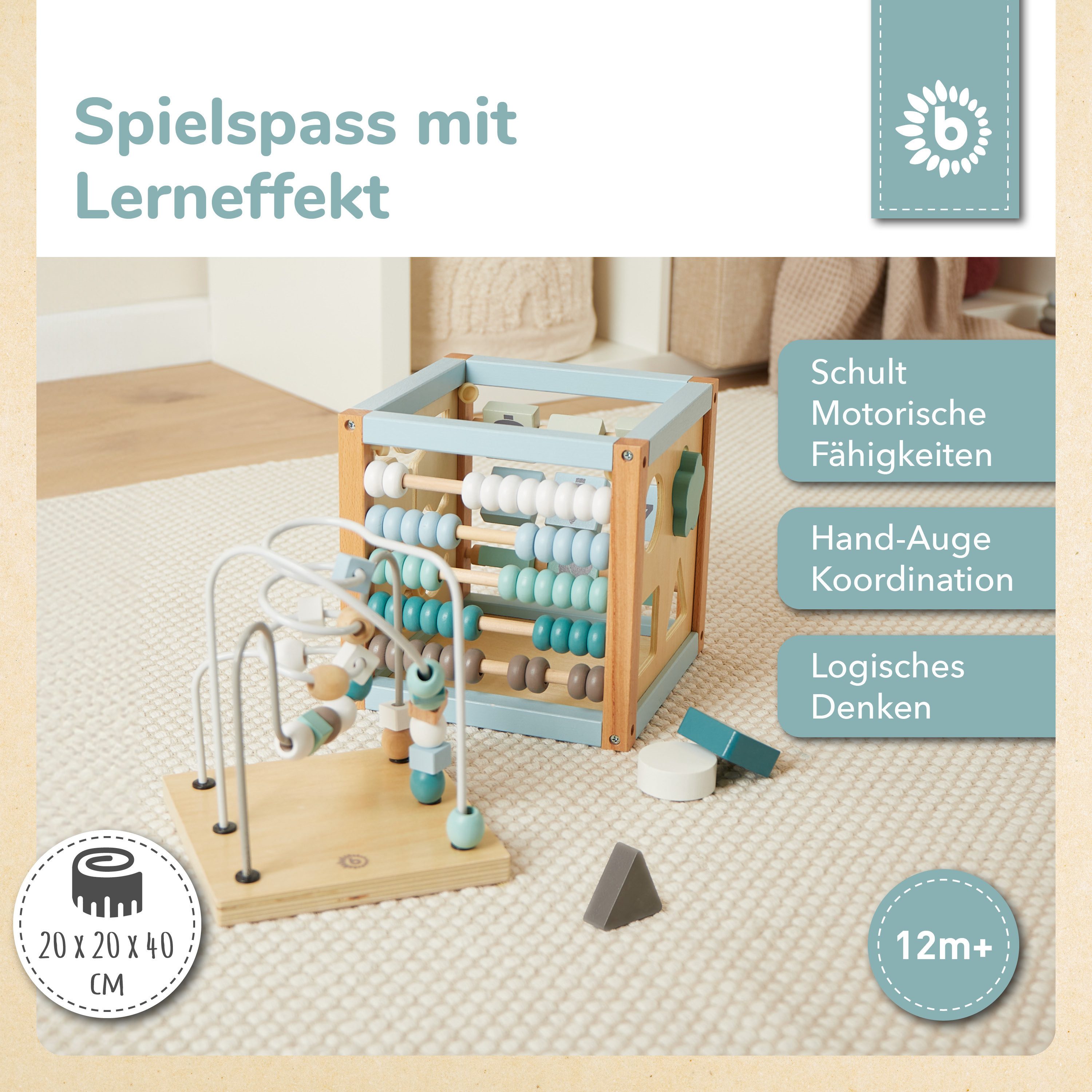 BIECO Motorikschleife Motorikwürfel Motorikschleife Lernspielzeug Holz Würf günstig online kaufen