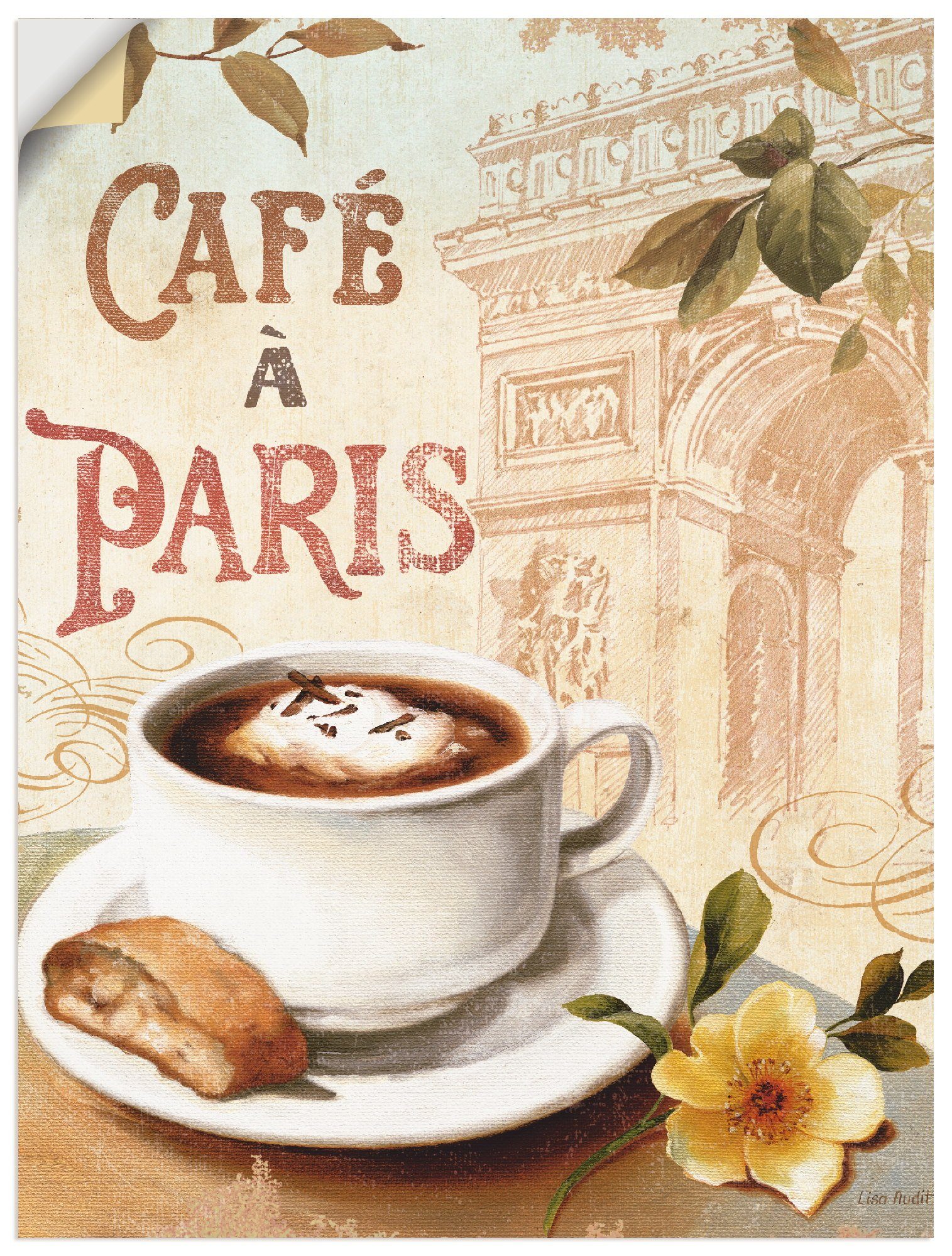 oder Artland Kaffee I, versch. Wandbild Poster in in Getränke Größen St), als Wandaufkleber Europa (1 Leinwandbild,