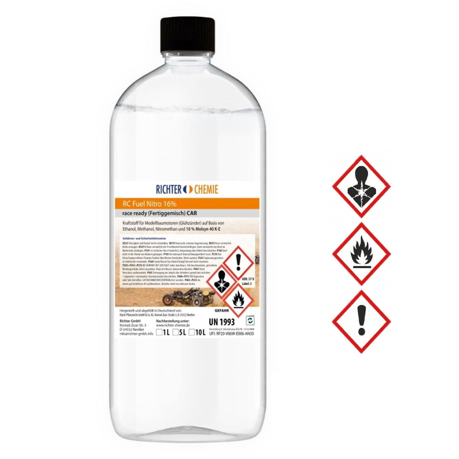 Richter Chemie RC-Buggy RC Verbrenner Nitro Bio Sprit Ready To Race - Kraftstoff 16% 1L
